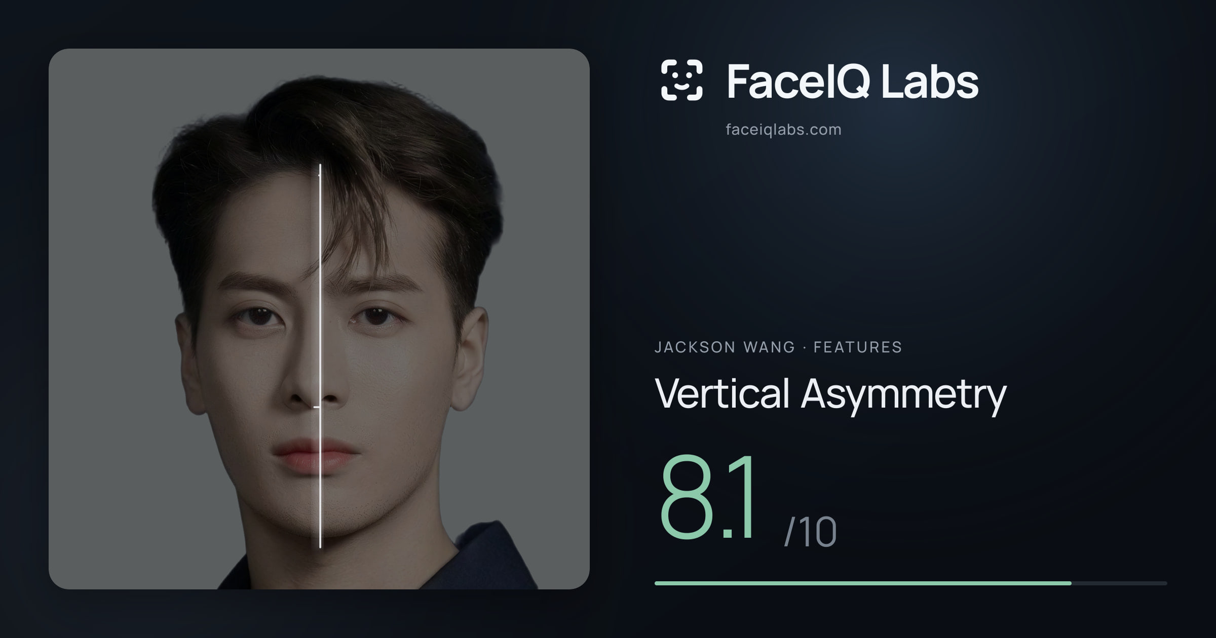 Jackson Wang Vertical Asymmetry: 8.1/10, drawn on the photo