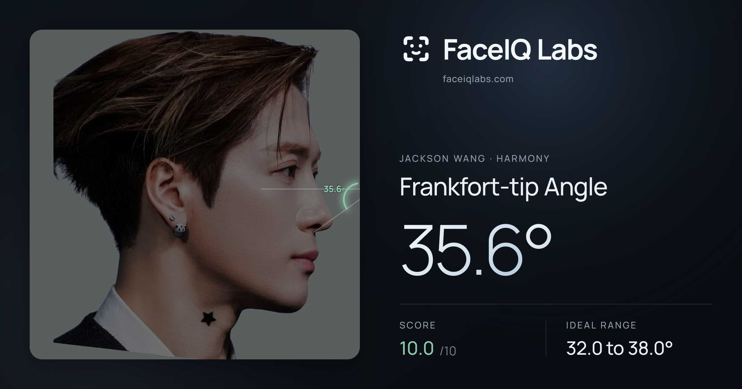 Jackson Wang Frankfort-tip Angle: 35.6°, drawn on the photo