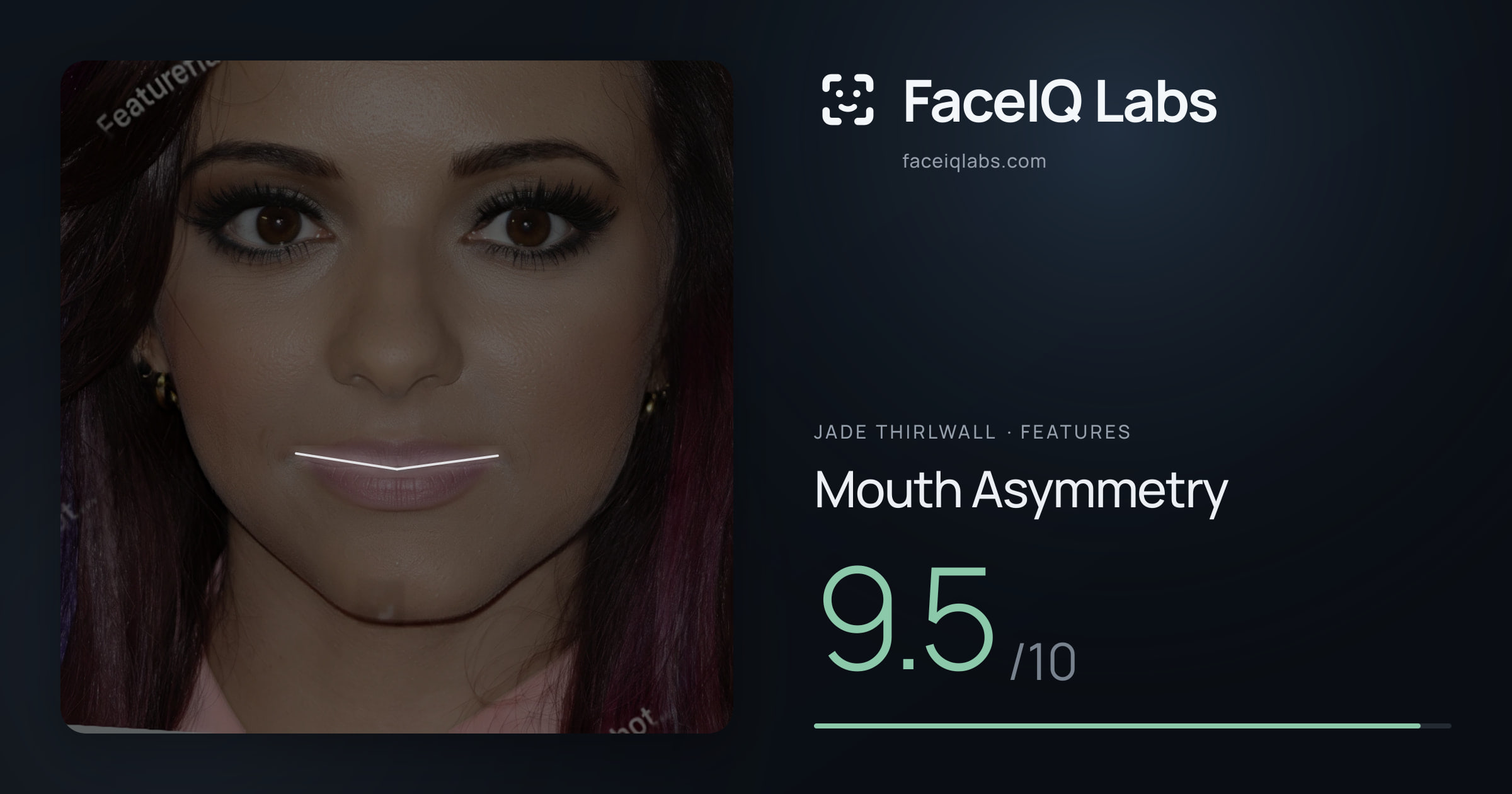 Jade Thirlwall Mouth Asymmetry: 9.5/10, drawn on the photo