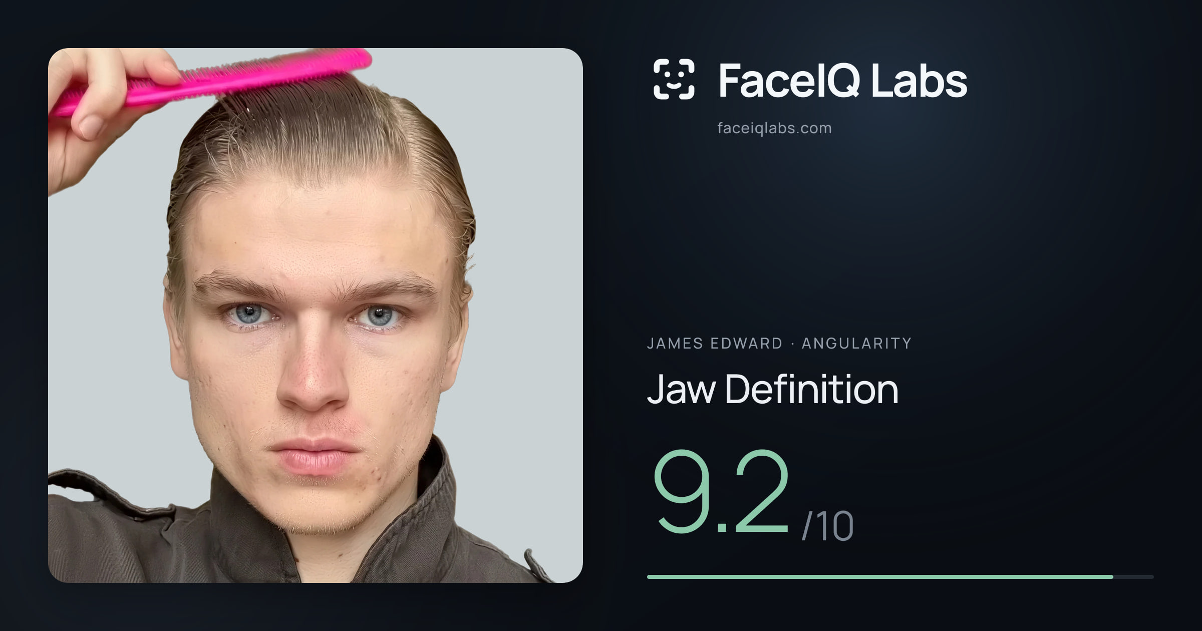 James Edward Jaw Definition: 9.2/10, drawn on the photo