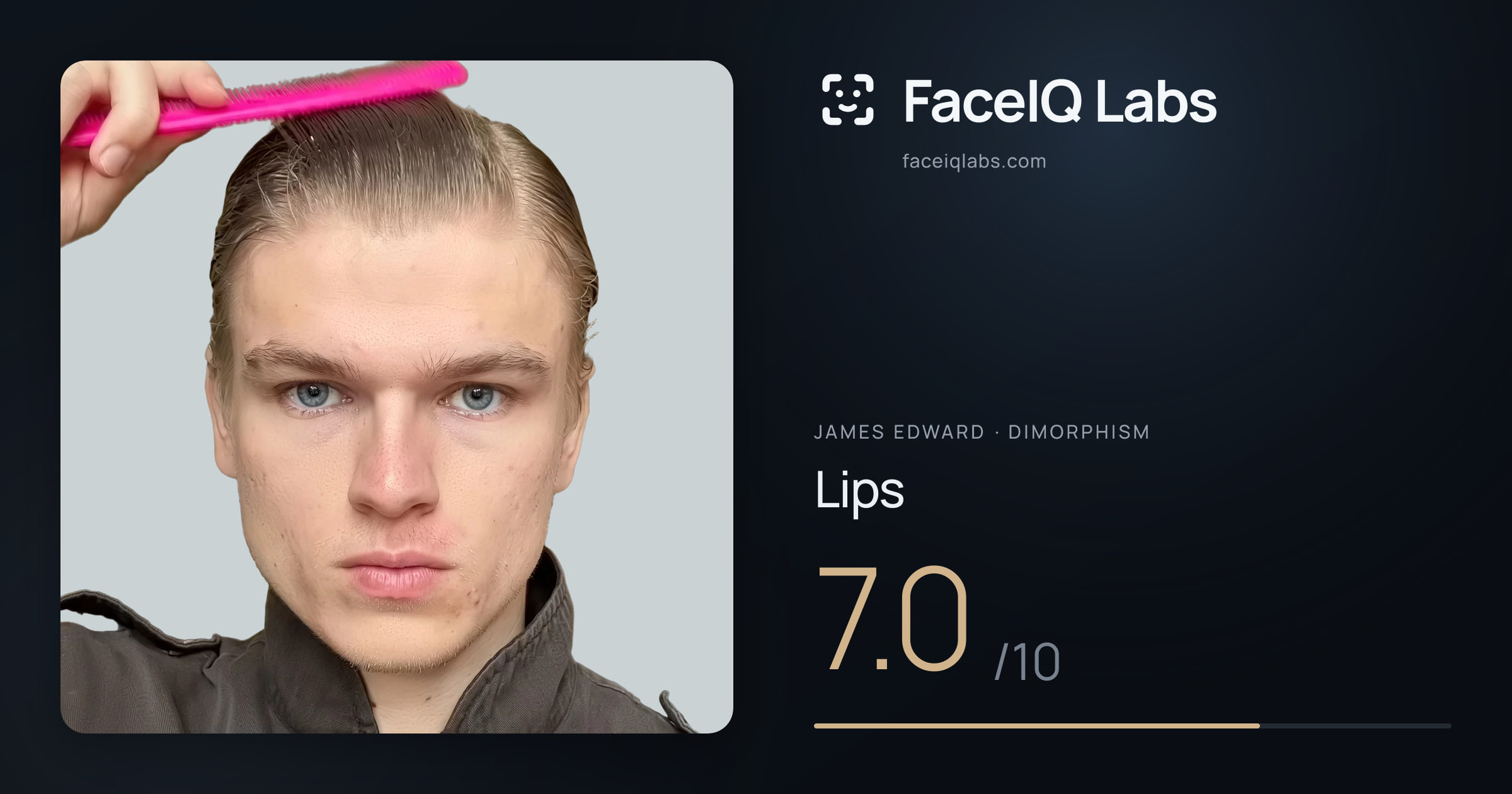 James Edward Lips: 7.0/10, drawn on the photo