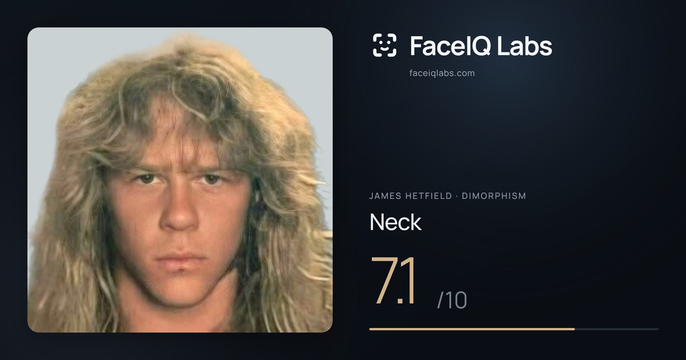 James Hetfield Neck: 7.1/10, drawn on the photo