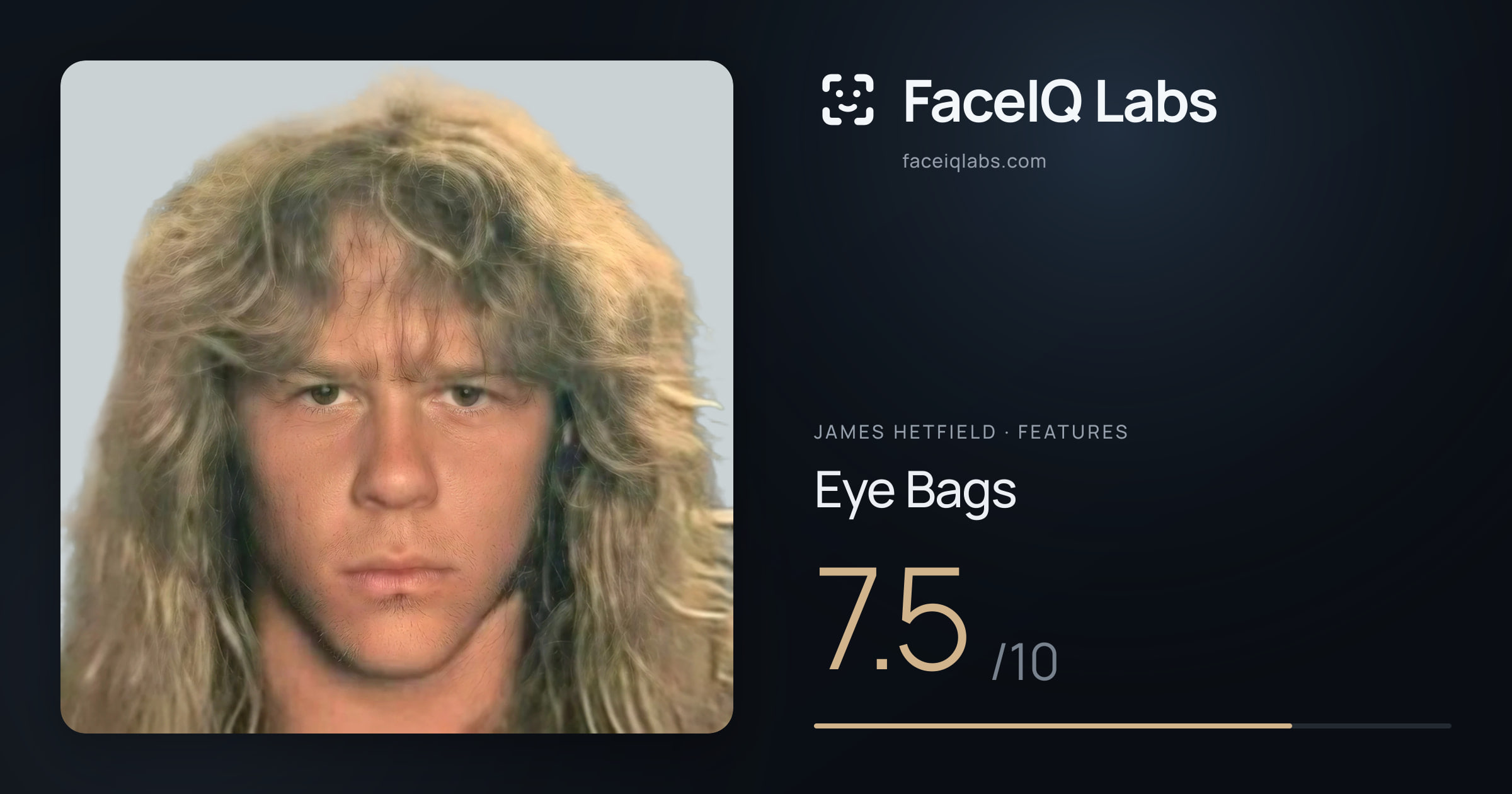 James Hetfield Eye Bags: 7.5/10, drawn on the photo