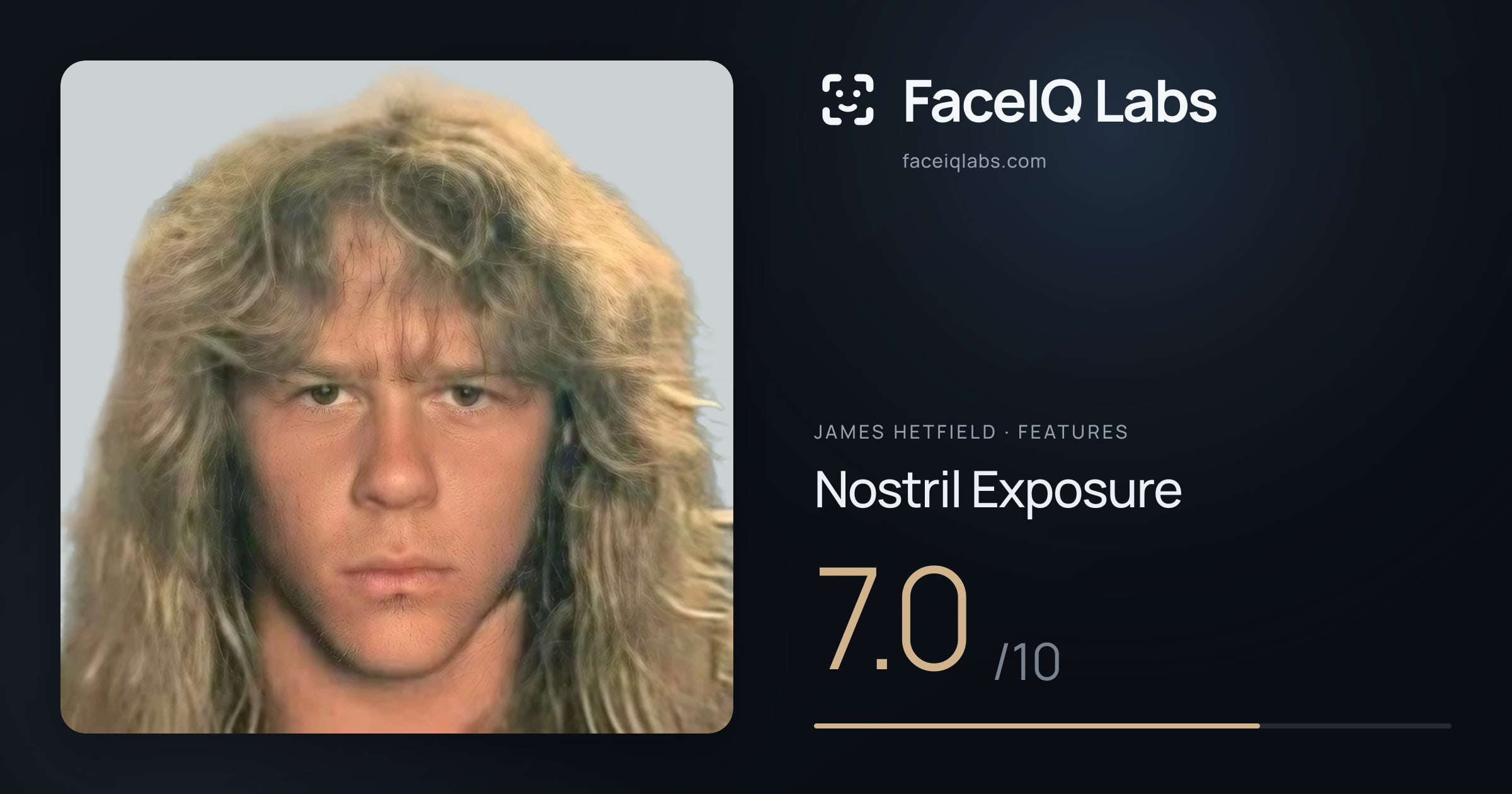 James Hetfield Nostril Exposure: 7.0/10, drawn on the photo