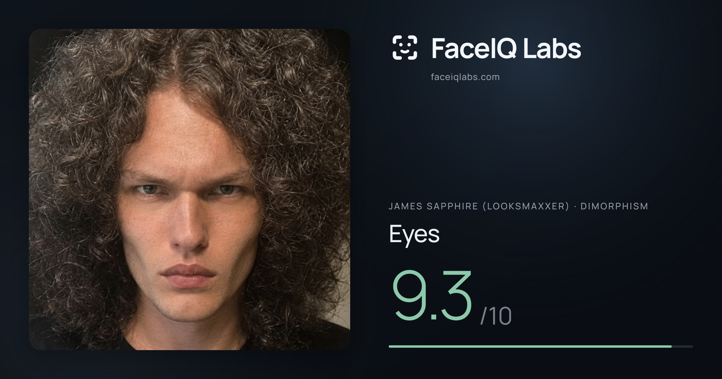 James Sapphire (Looksmaxxer) Eyes: 9.3/10, drawn on the photo