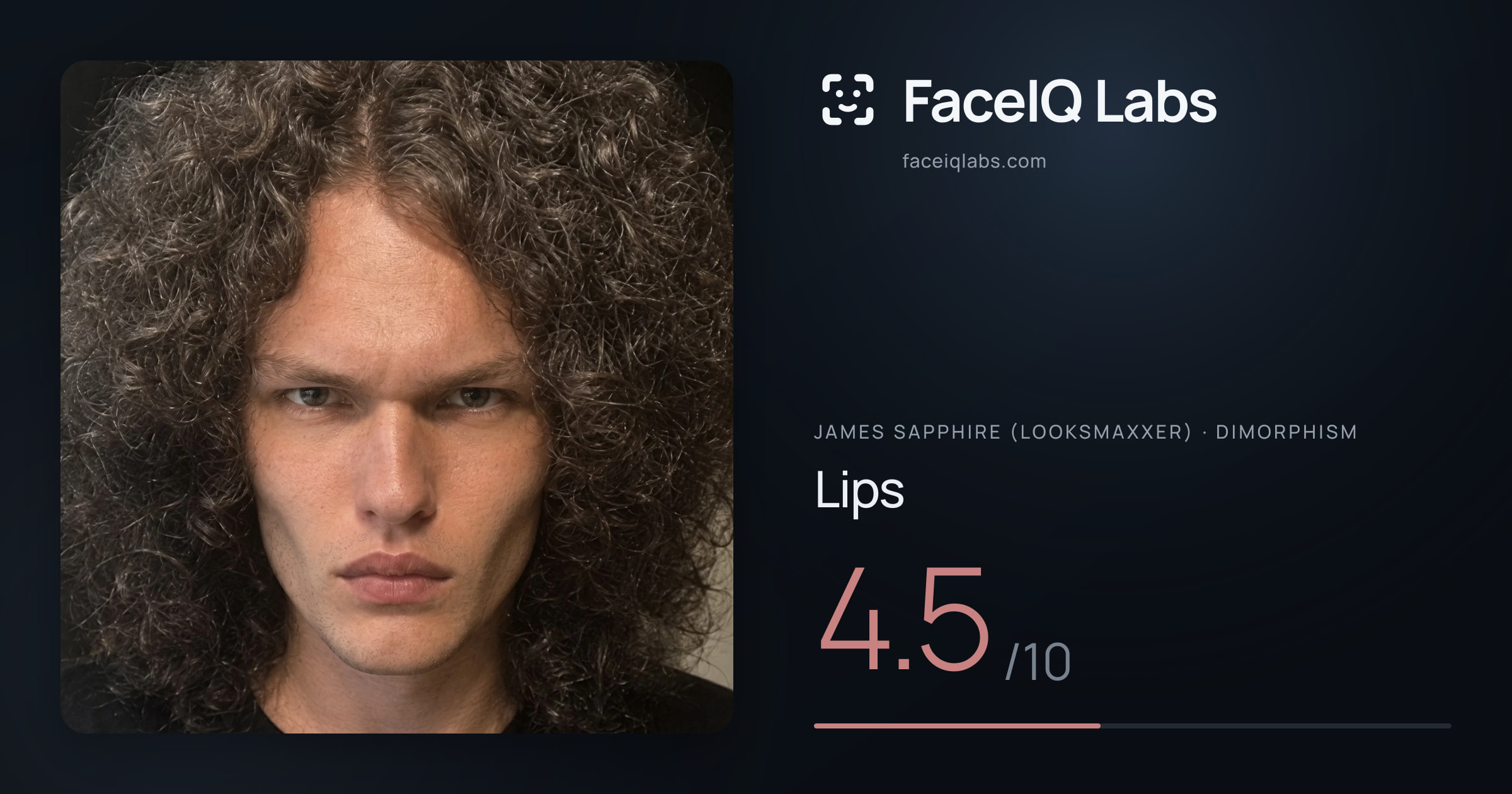 James Sapphire (Looksmaxxer) Lips: 4.5/10, drawn on the photo