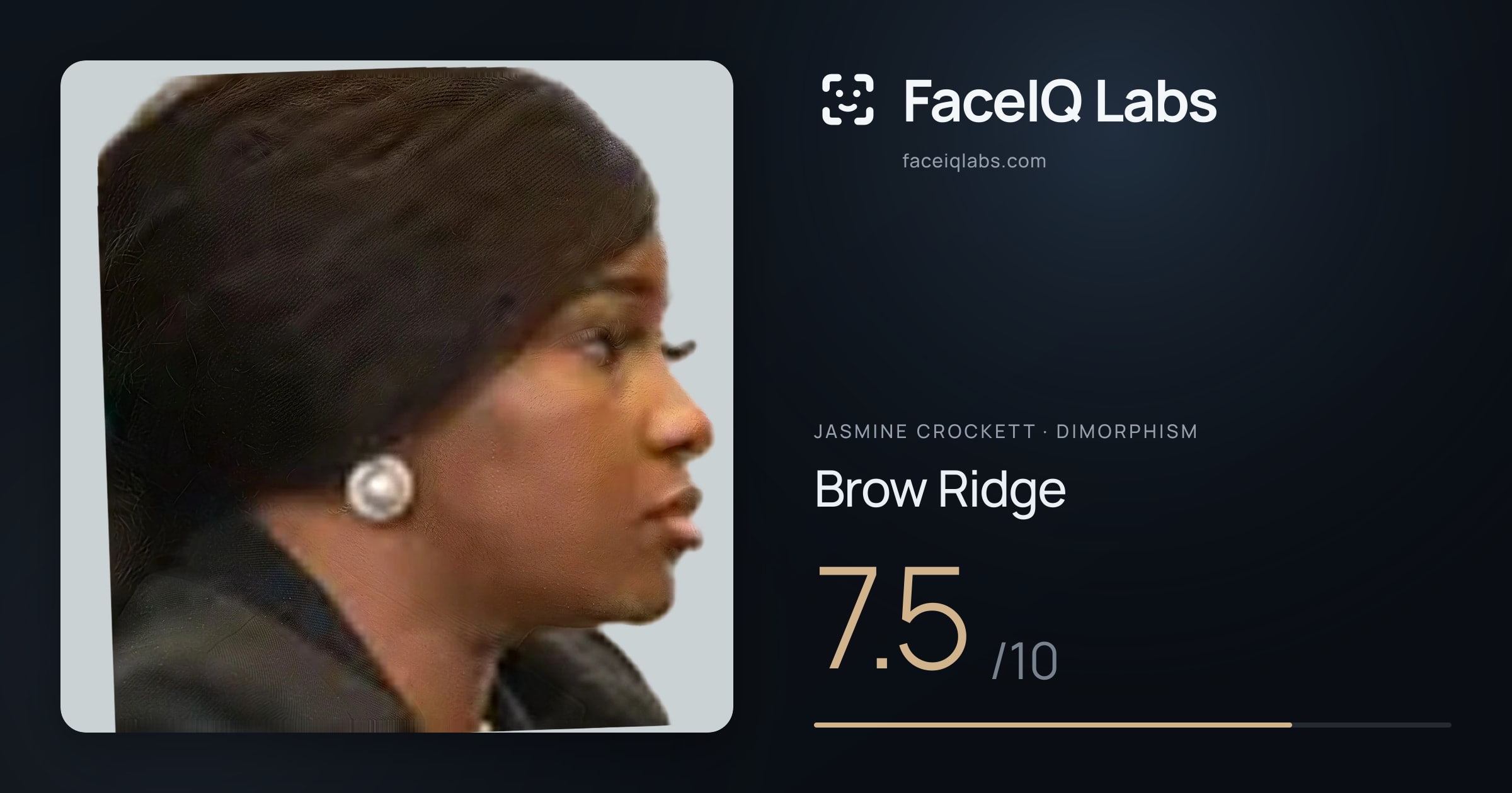 Jasmine Crockett Brow Ridge: 7.5/10, drawn on the photo
