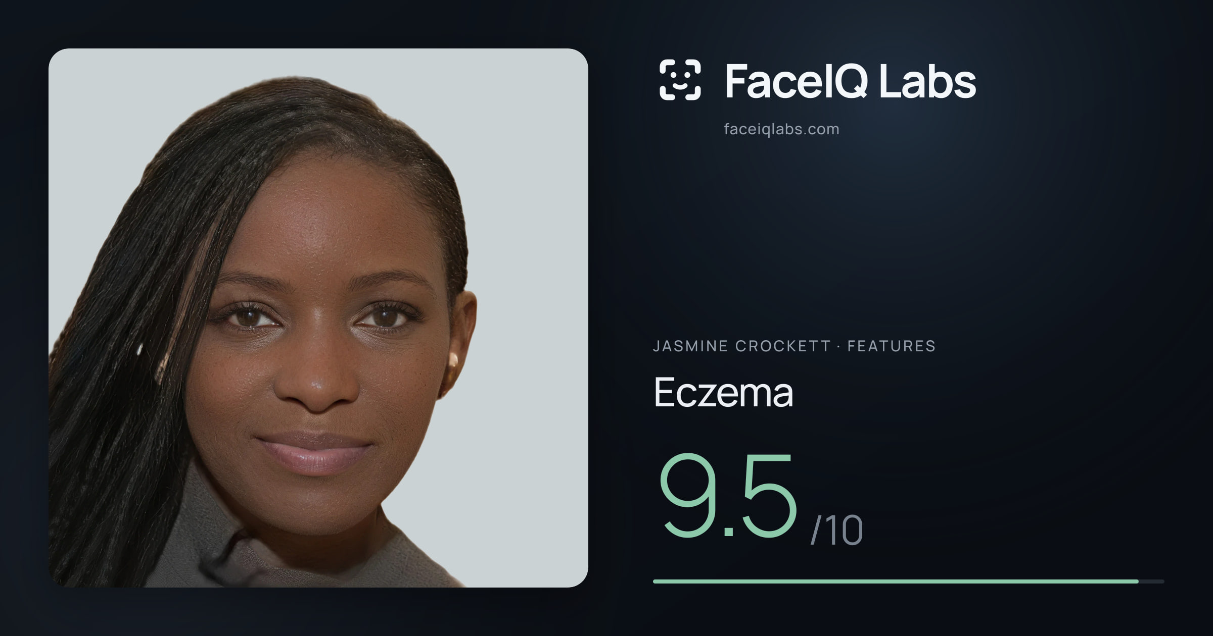 Jasmine Crockett Eczema: 9.5/10, drawn on the photo