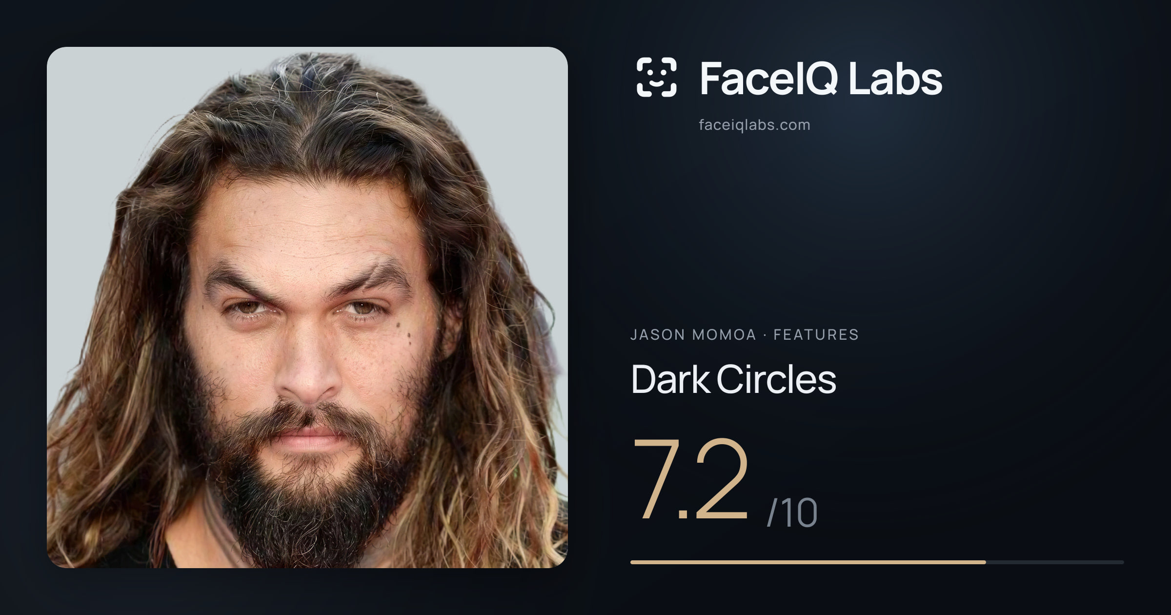 Jason Momoa Dark Circles: 7.2/10, drawn on the photo