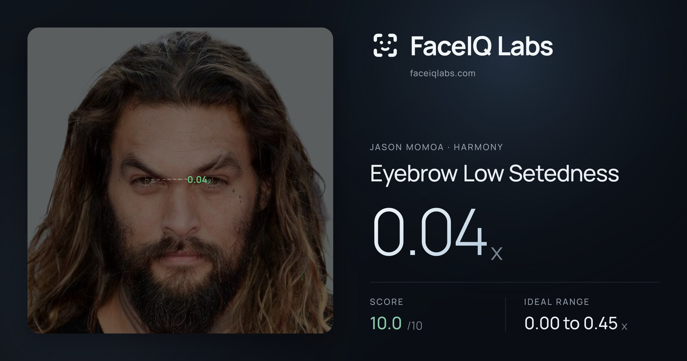 Jason Momoa Eyebrow Low Setedness: 0.17x, drawn on the photo