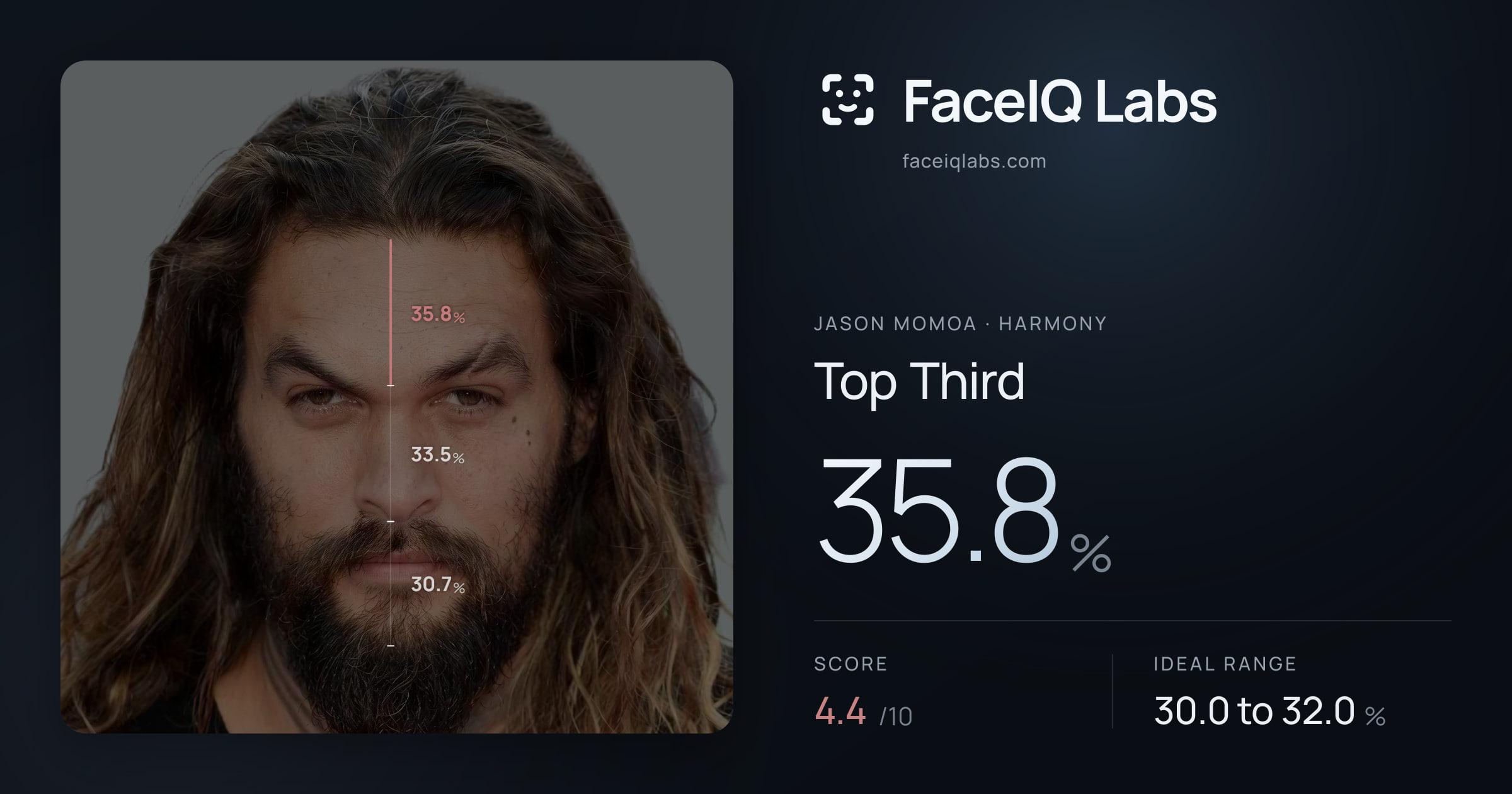 Jason Momoa Top Third: 35.8%, drawn on the photo