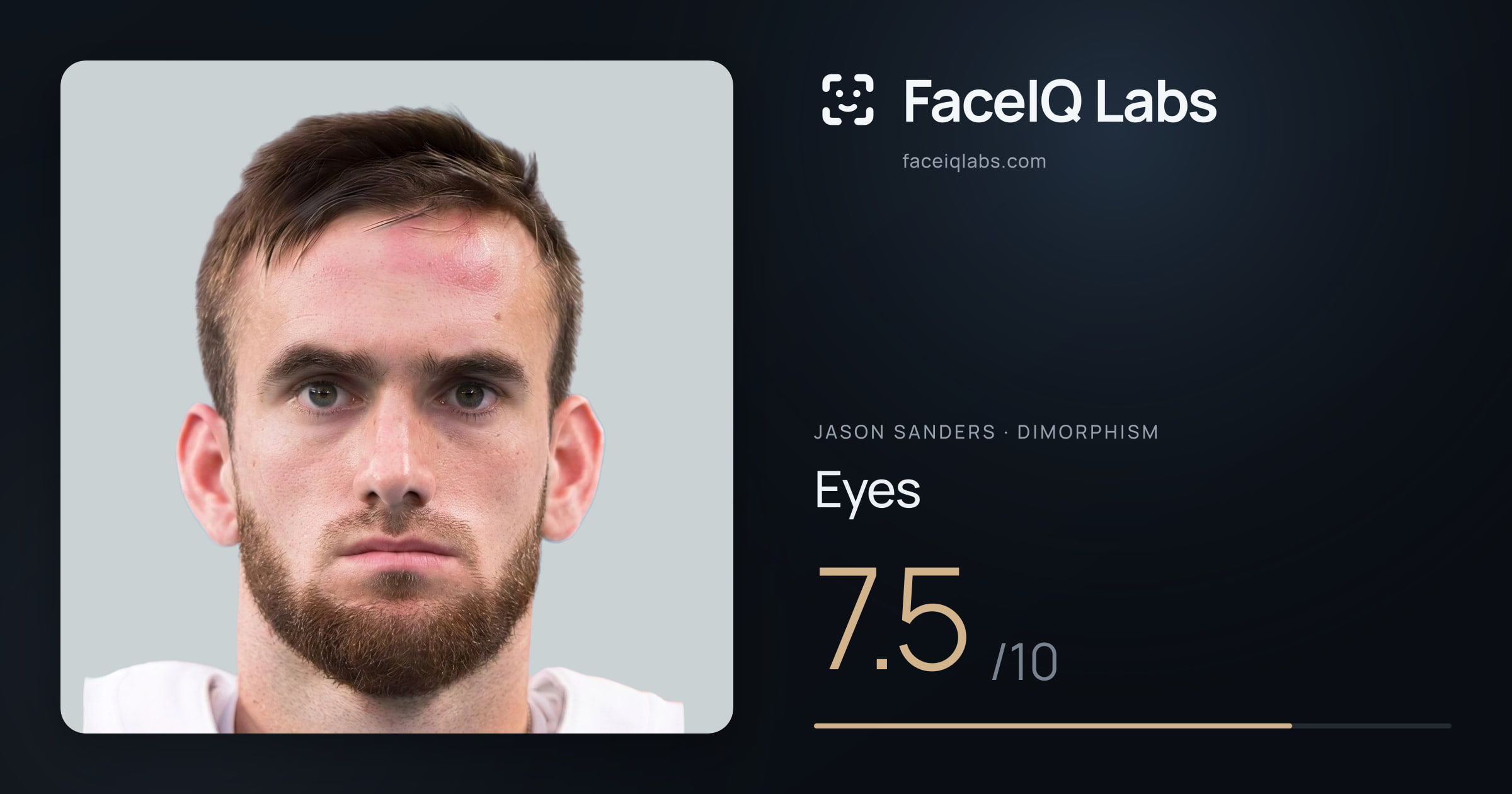 Jason Sanders Eyes: 7.5/10, drawn on the photo