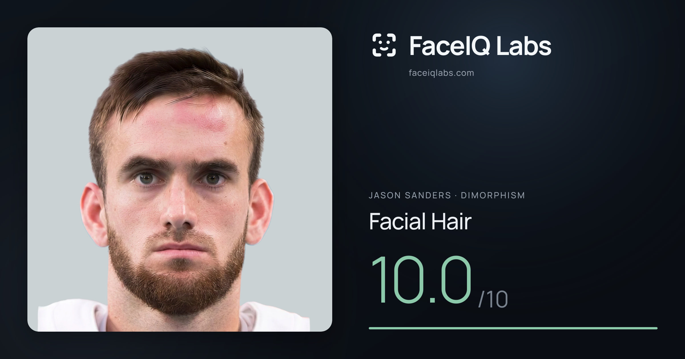 Jason Sanders Facial Hair: 10.0/10, drawn on the photo