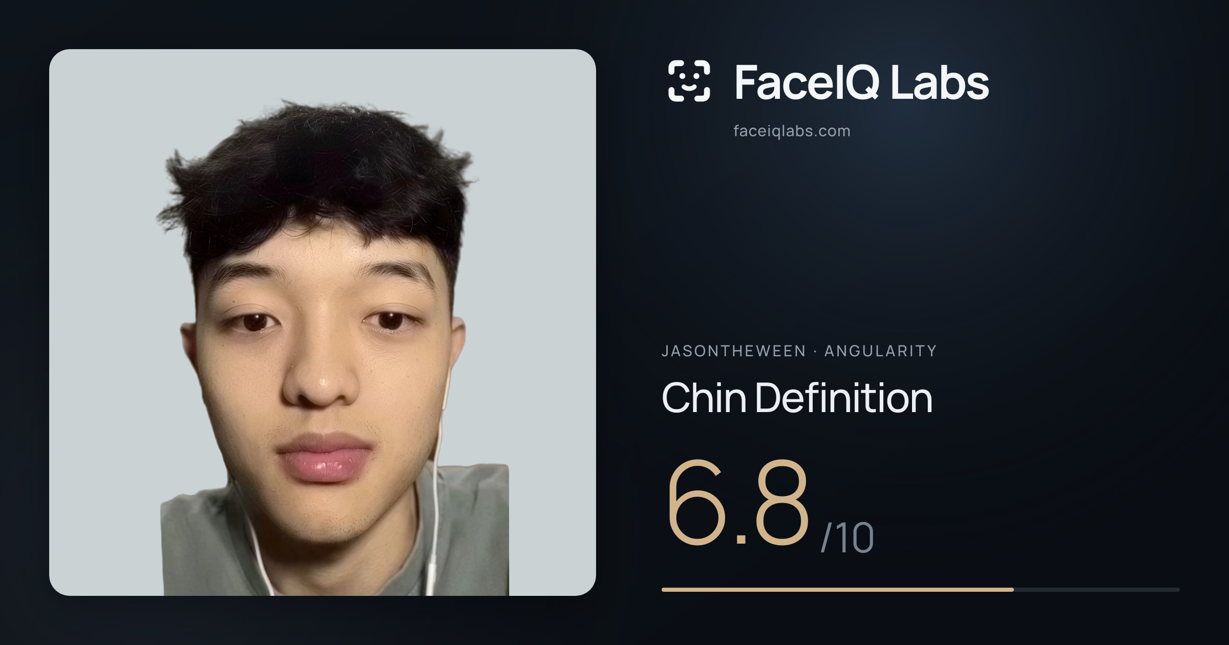 Jasontheween Chin Definition: 6.8/10, drawn on the photo