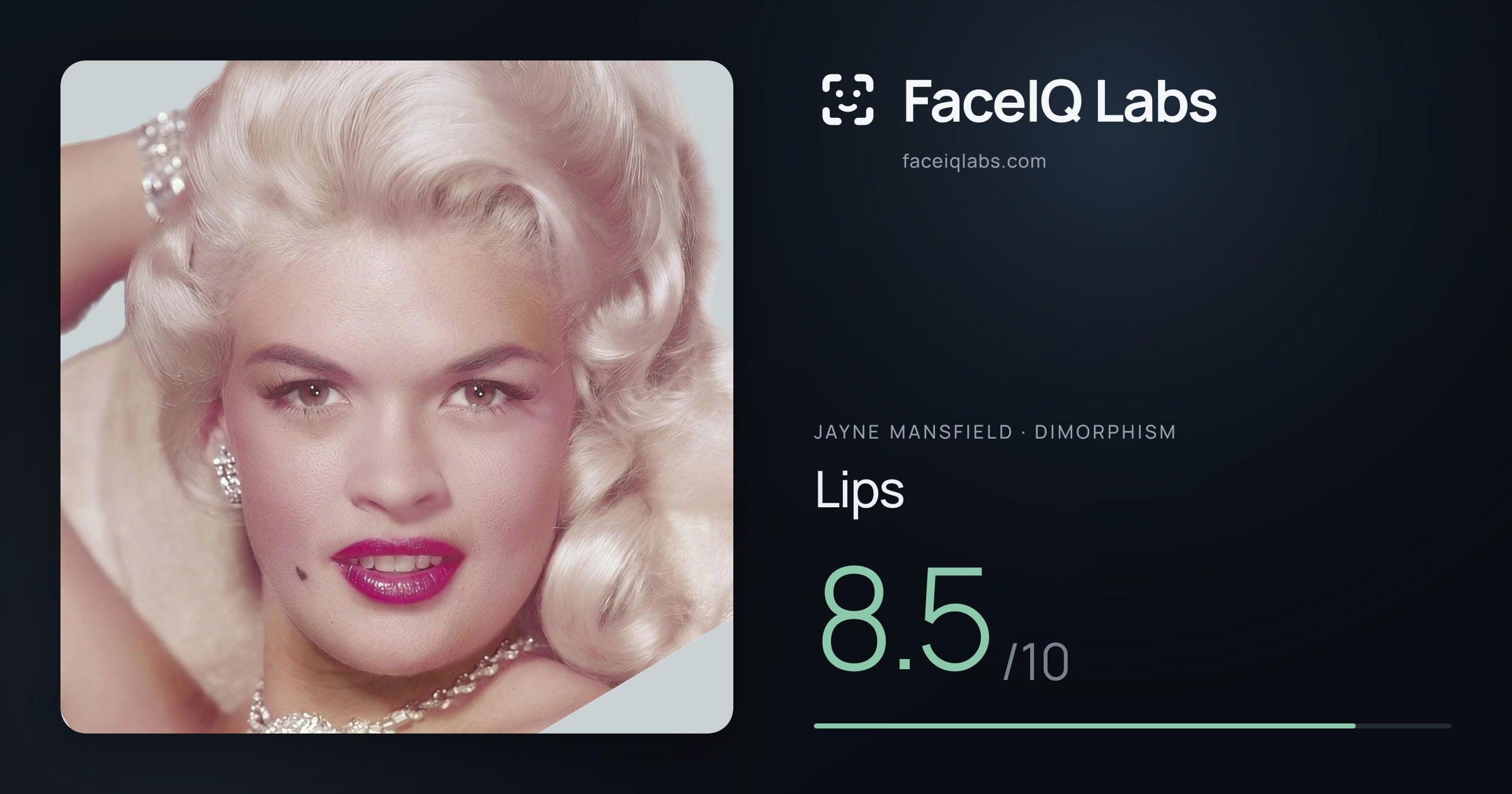 Jayne Mansfield Lips: 8.5/10, drawn on the photo