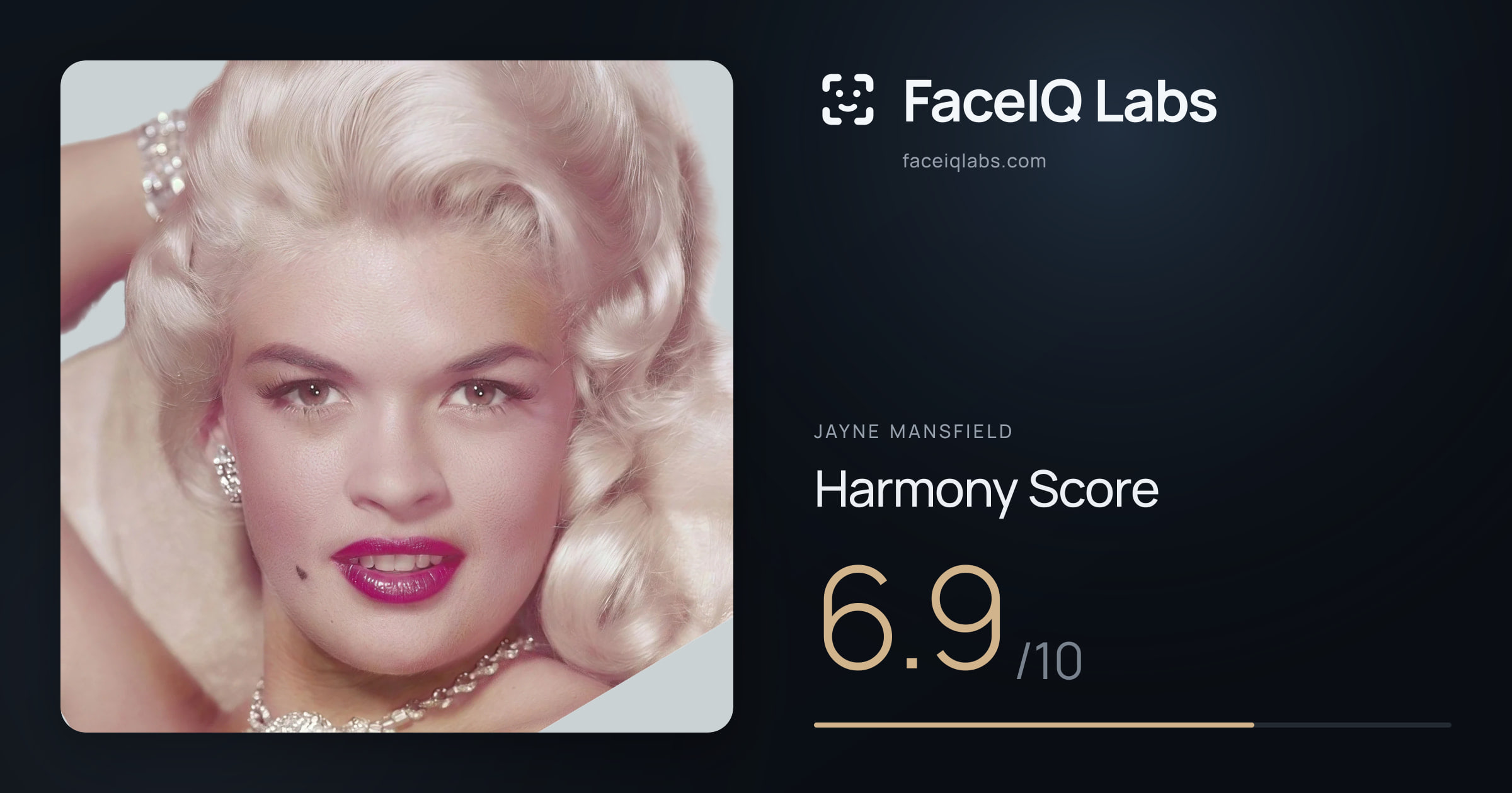 Jayne Mansfield Harmony: 6.9/10, with each ratio's score