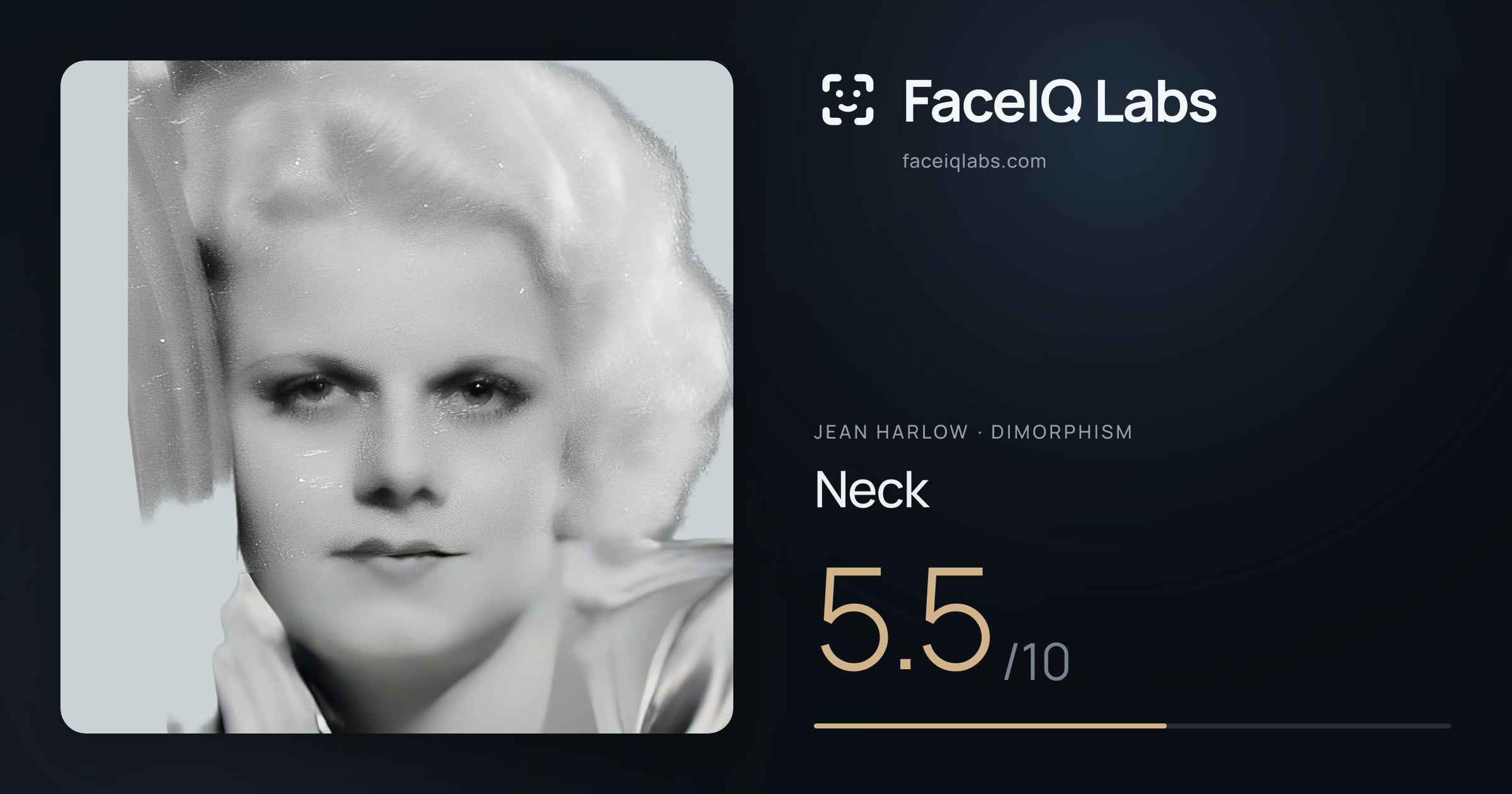 Jean Harlow Neck: 5.5/10, drawn on the photo