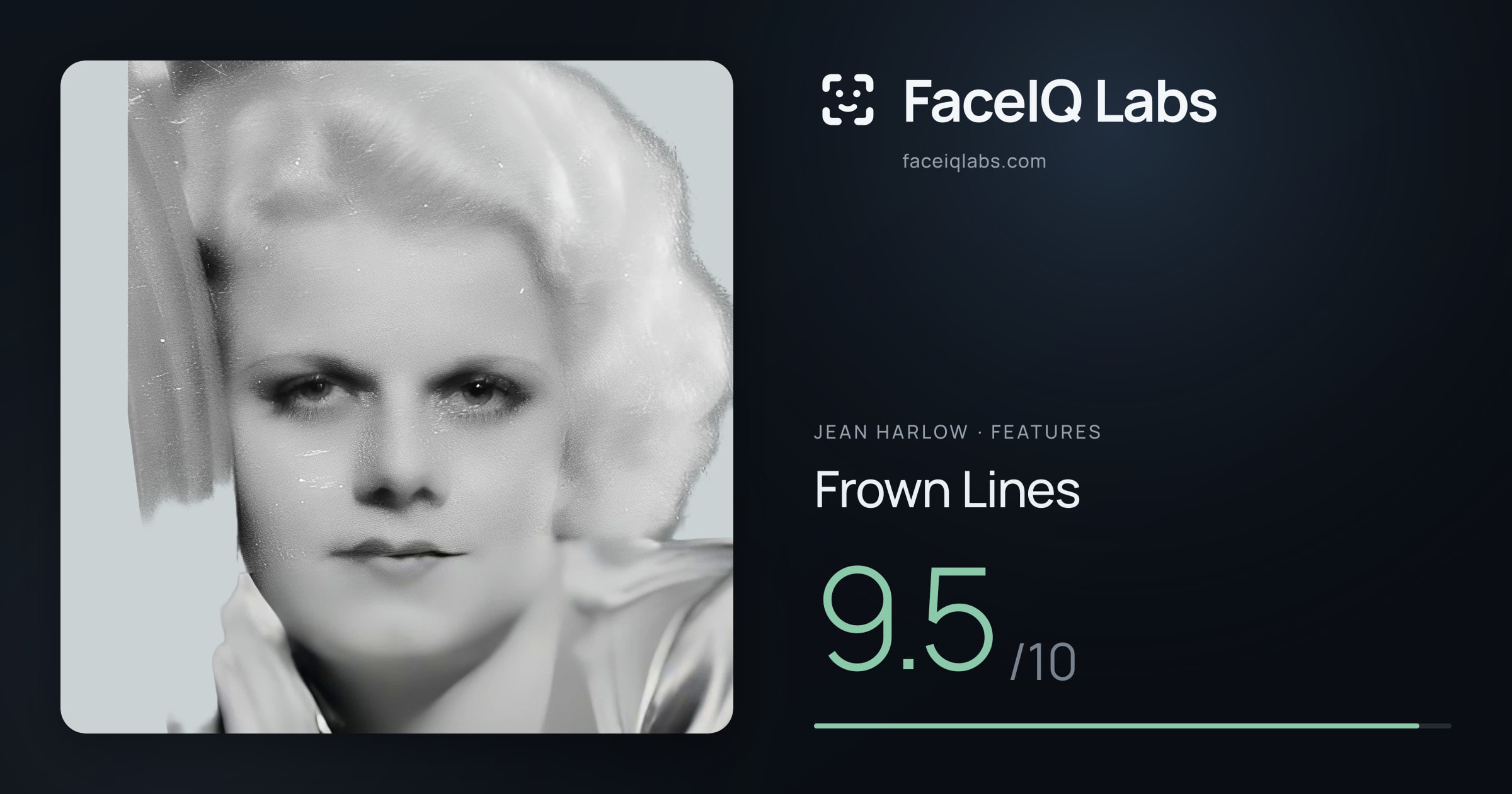 Jean Harlow Frown Lines: 9.5/10, drawn on the photo