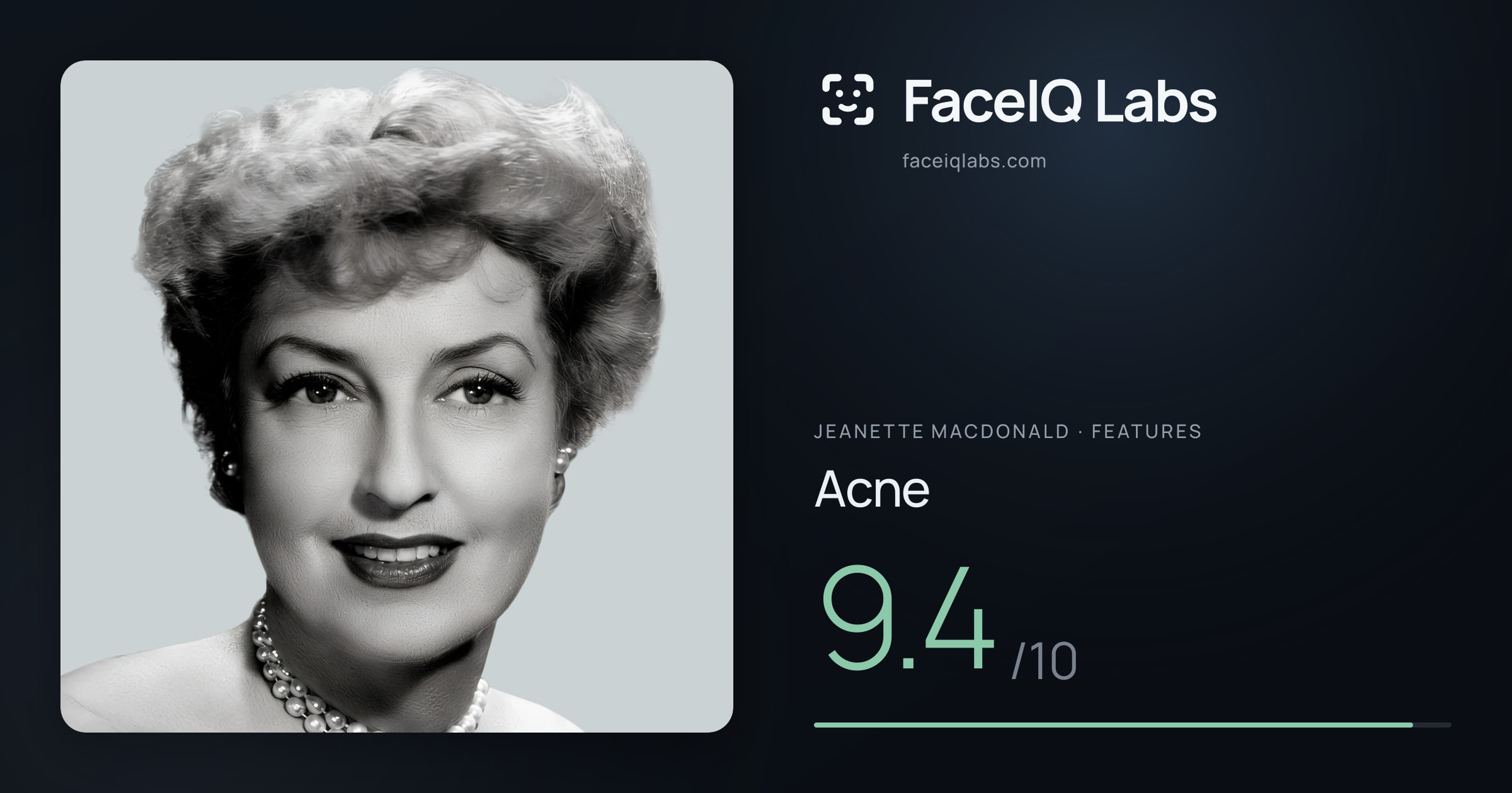 Jeanette MacDonald Acne: 9.4/10, drawn on the photo