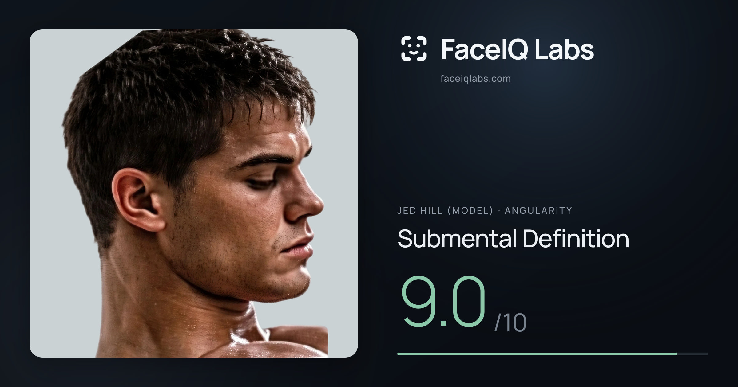 Jed Hill (Model) Submental Definition: 9.0/10, drawn on the photo