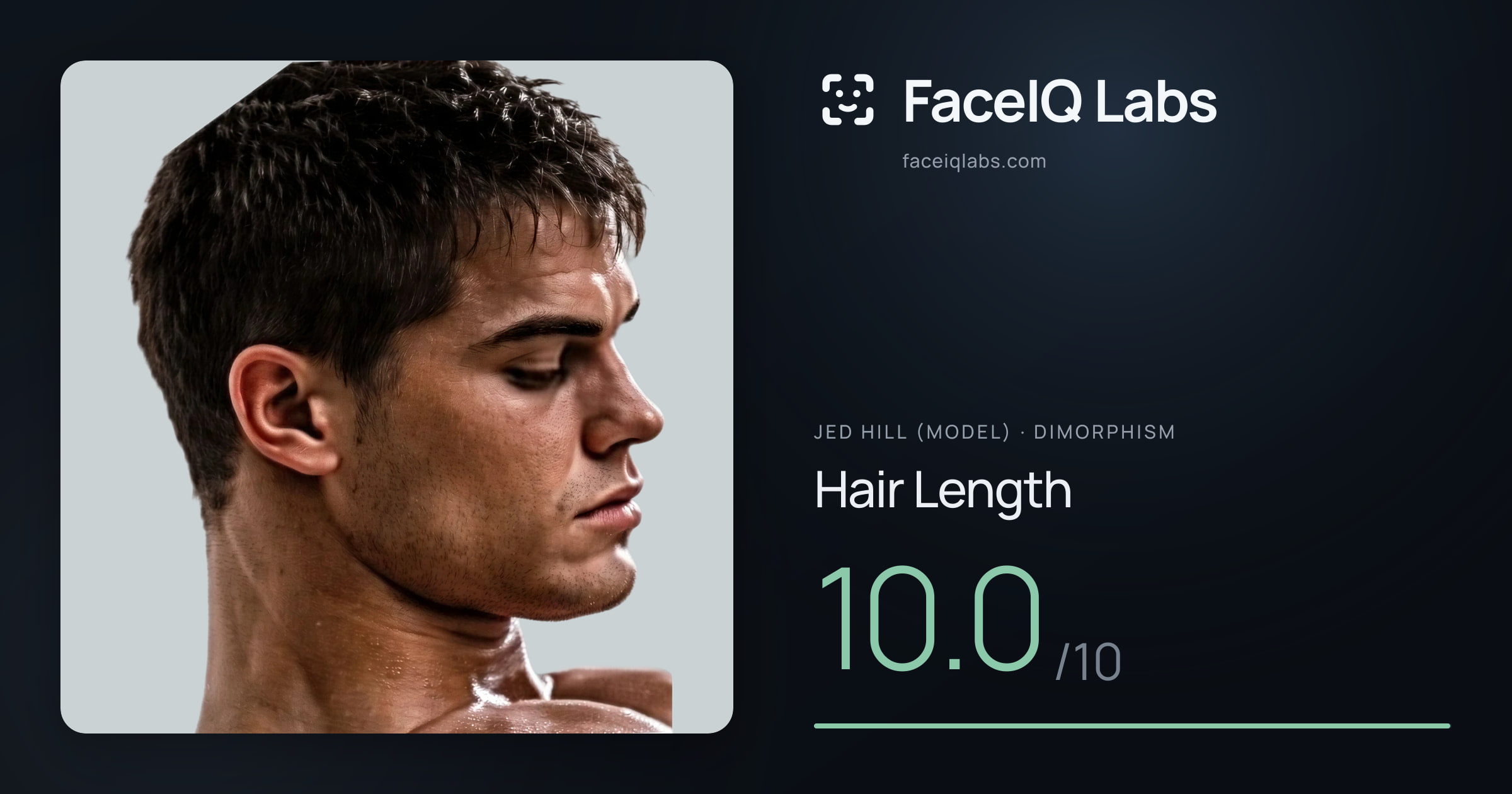 Jed Hill (Model) Hair Length: 10.0/10, drawn on the photo