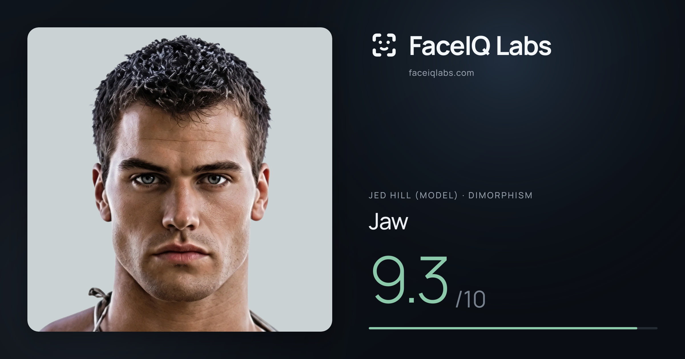 Jed Hill (Model) Jaw: 9.3/10, drawn on the photo