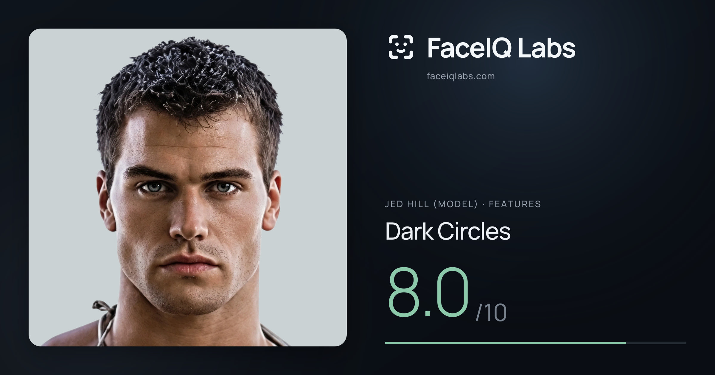 Jed Hill (Model) Dark Circles: 8.0/10, drawn on the photo