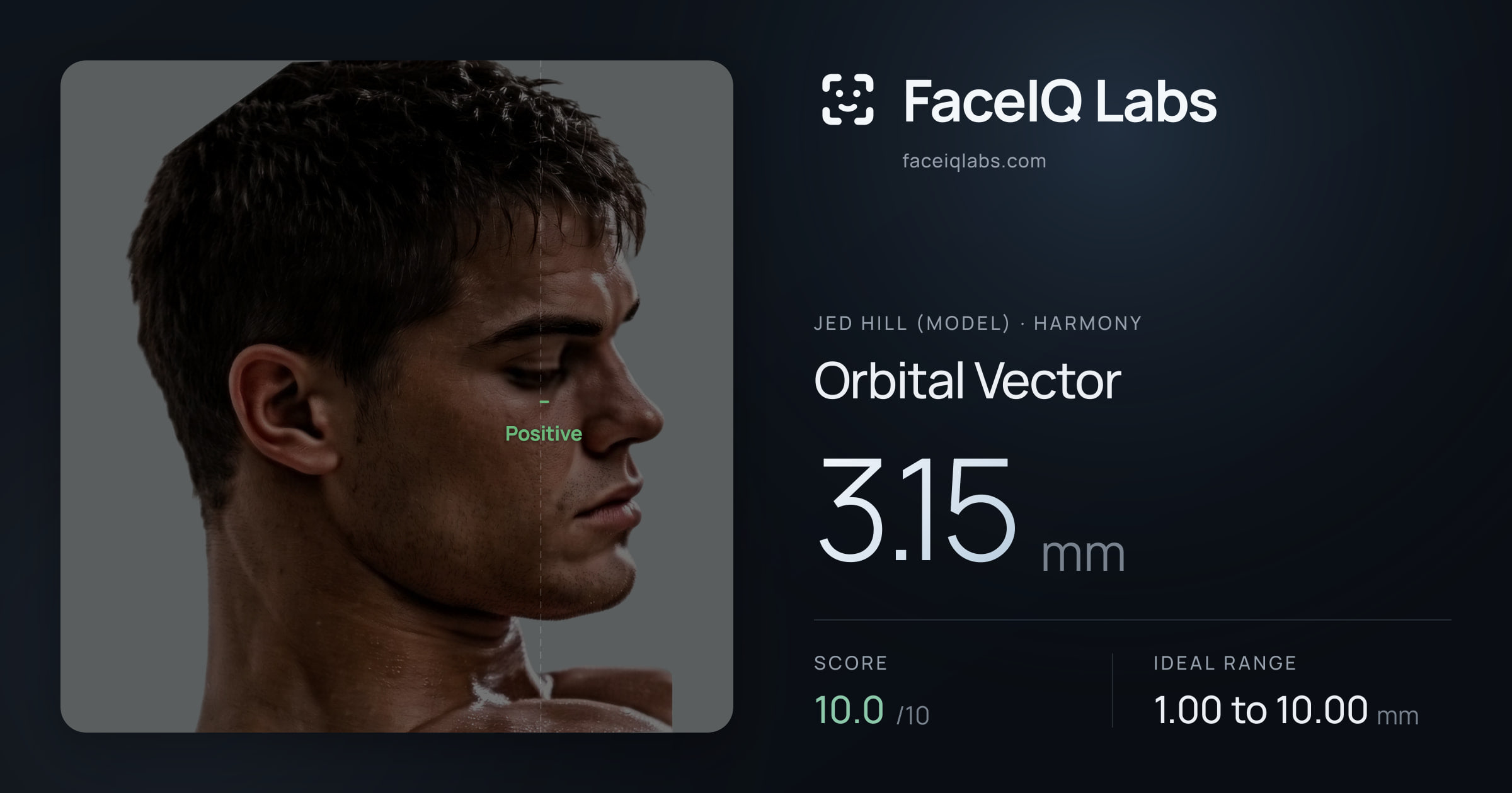Jed Hill (Model) Orbital Vector: 3.15mm, drawn on the photo
