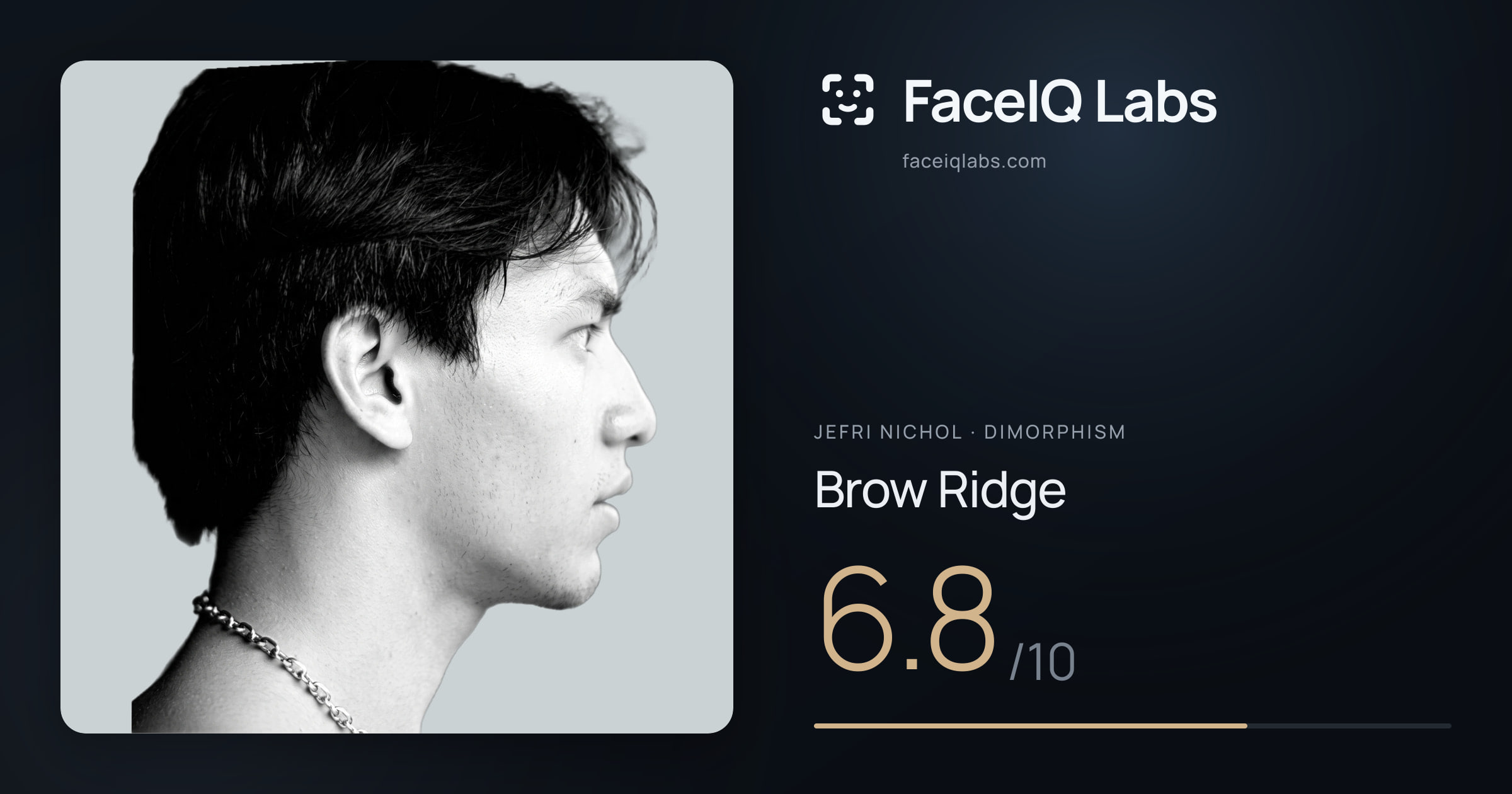 Jefri Nichol Brow Ridge: 6.8/10, drawn on the photo