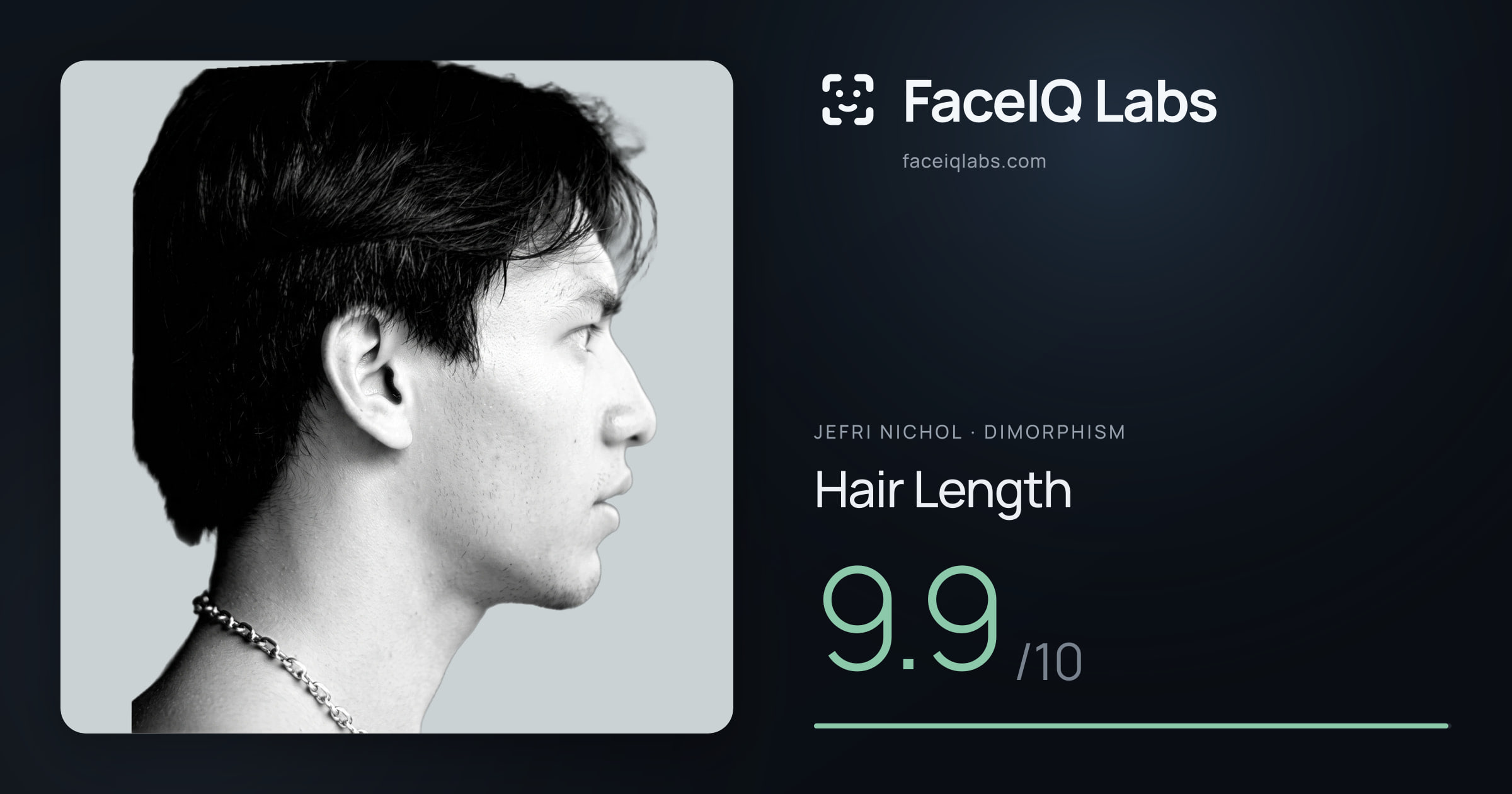 Jefri Nichol Hair Length: 9.9/10, drawn on the photo
