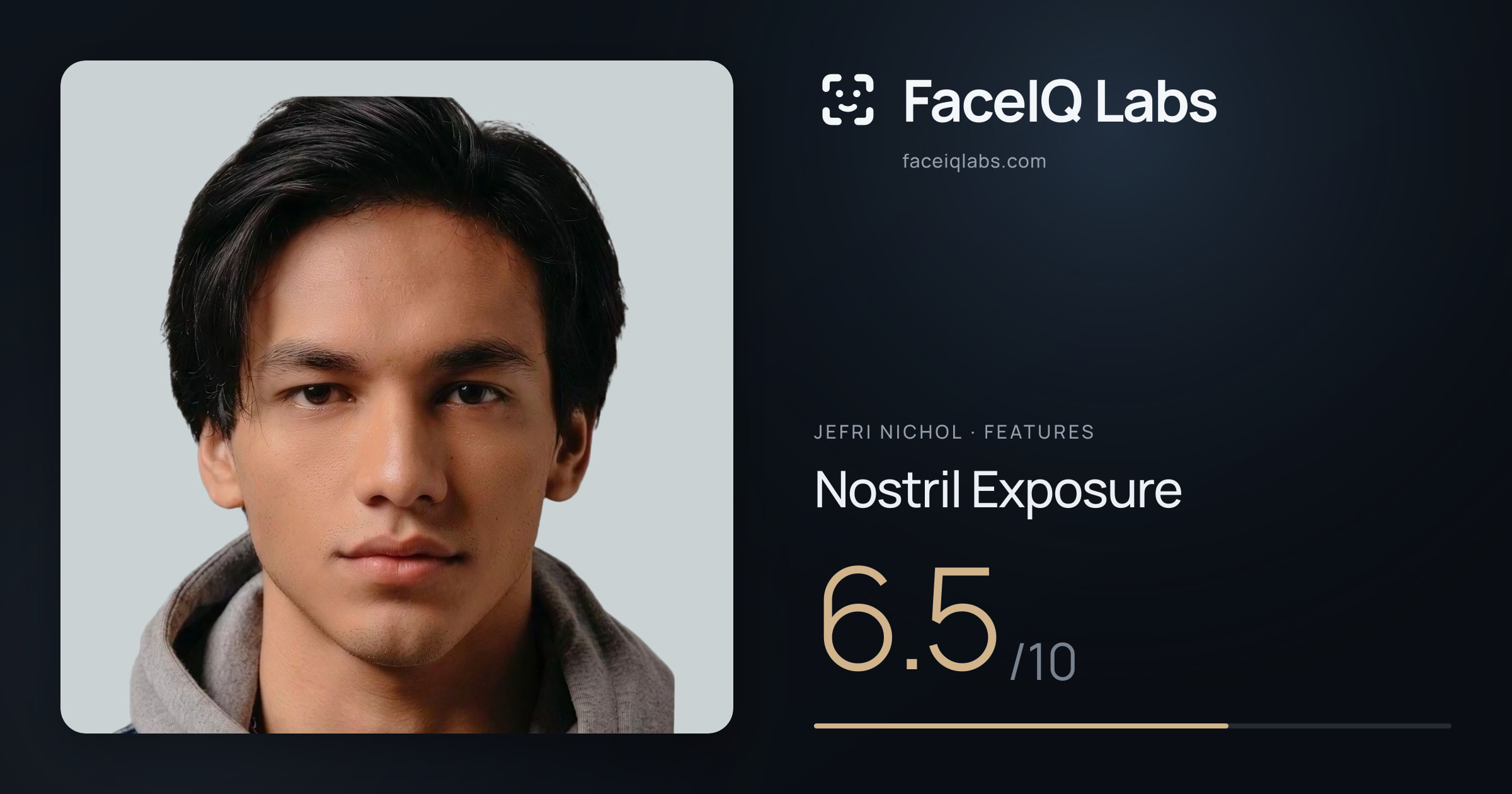 Jefri Nichol Nostril Exposure: 6.5/10, drawn on the photo