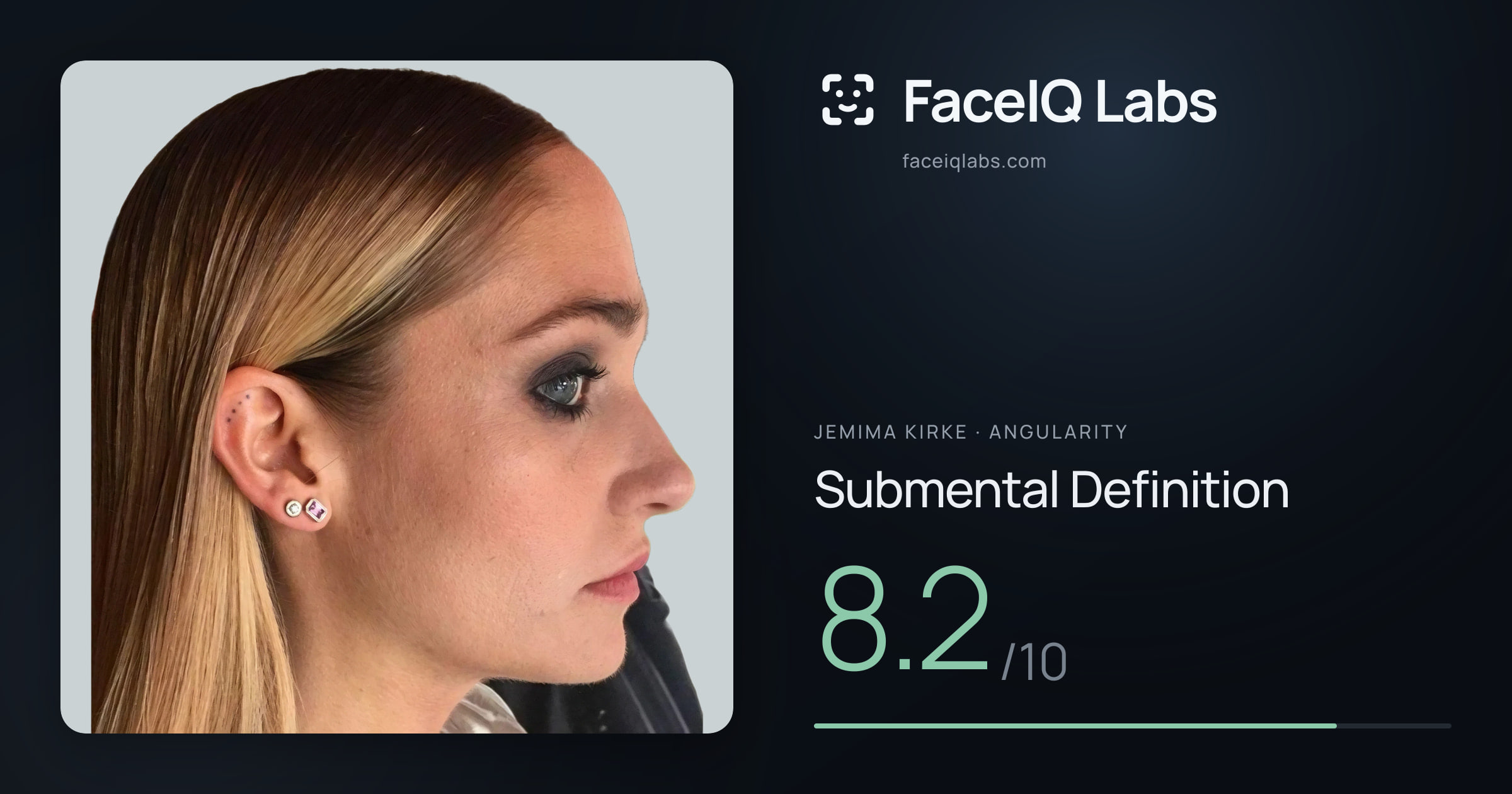Jemima Kirke Submental Definition: 8.2/10, drawn on the photo