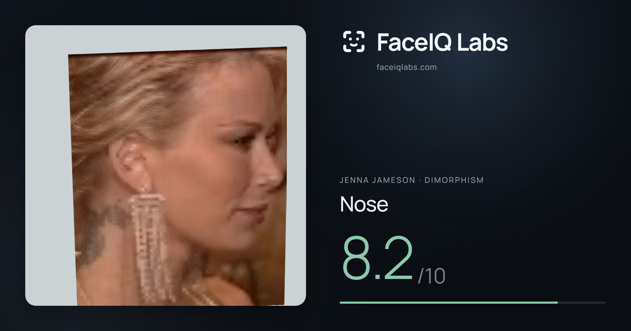 Jenna Jameson Nose: 8.2/10, drawn on the photo