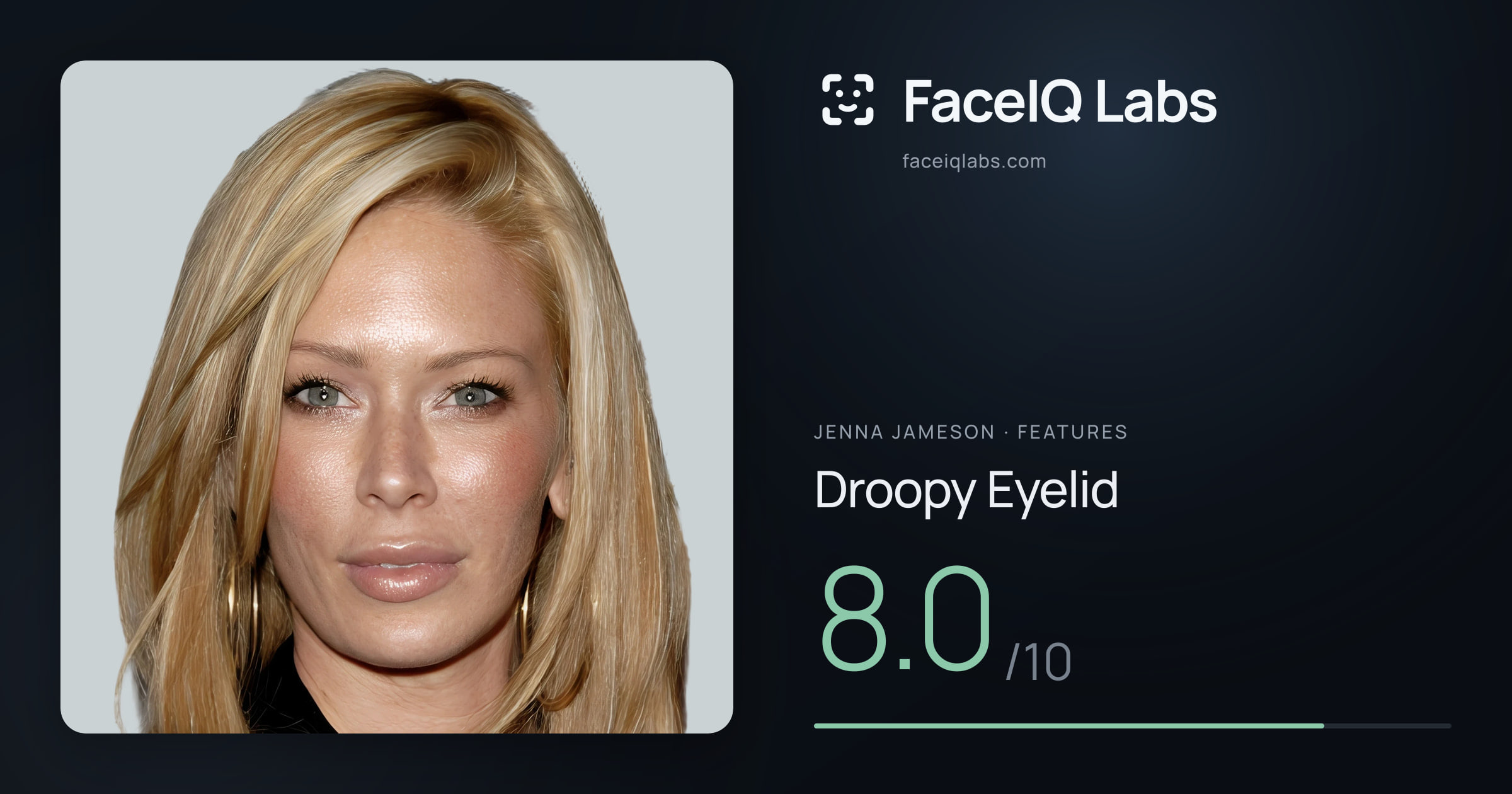 Jenna Jameson Droopy Eyelid: 8.0/10, drawn on the photo