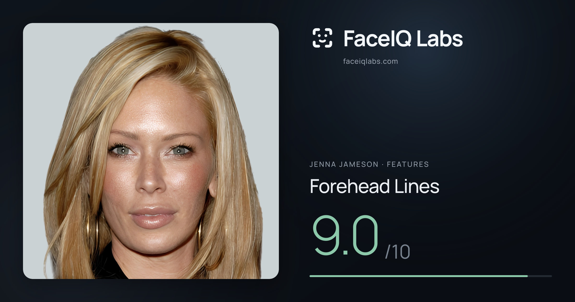Jenna Jameson Forehead Lines: 9.0/10, drawn on the photo