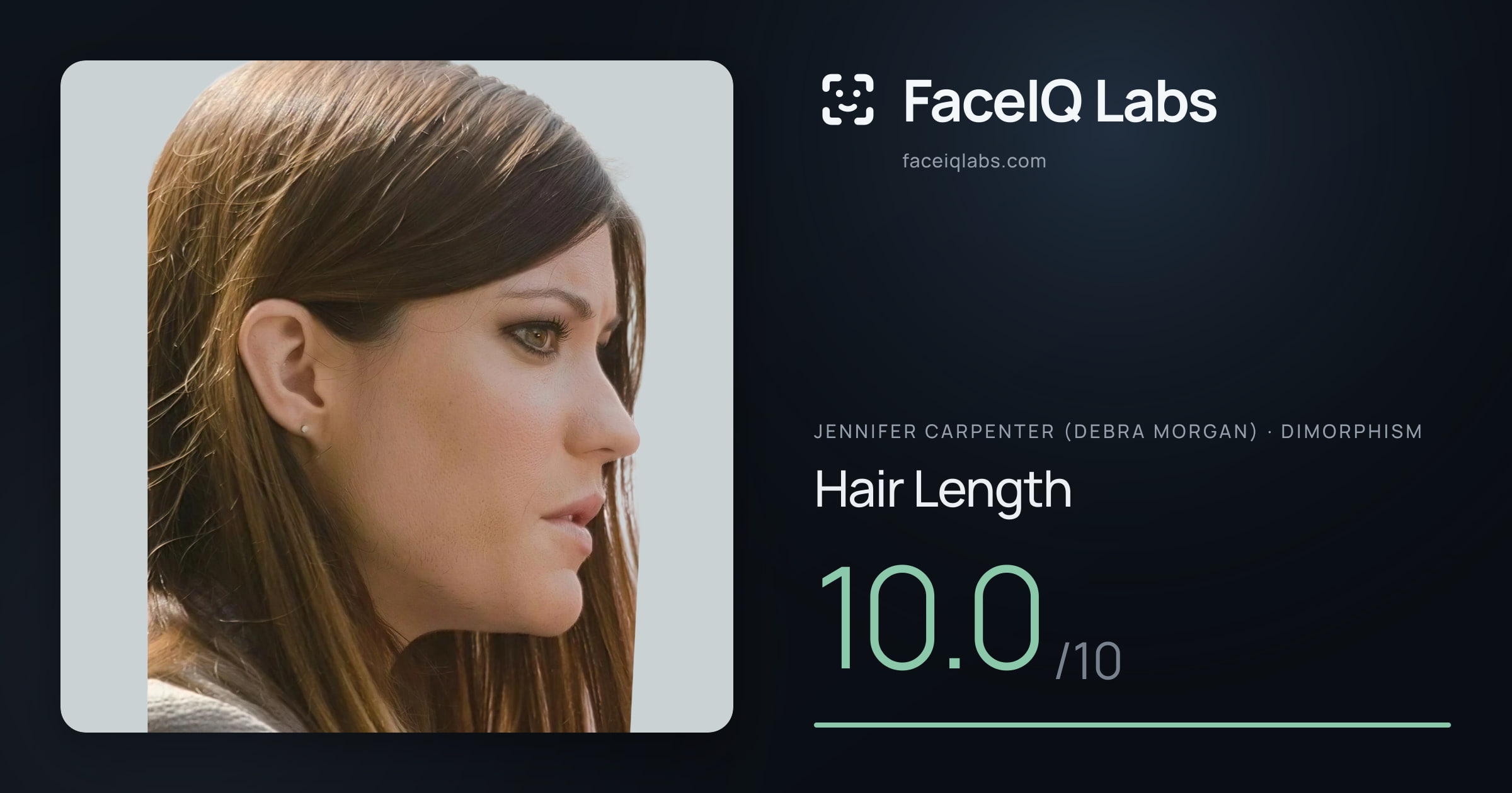 Jennifer Carpenter (Debra Morgan) Hair Length: 10.0/10, drawn on the photo