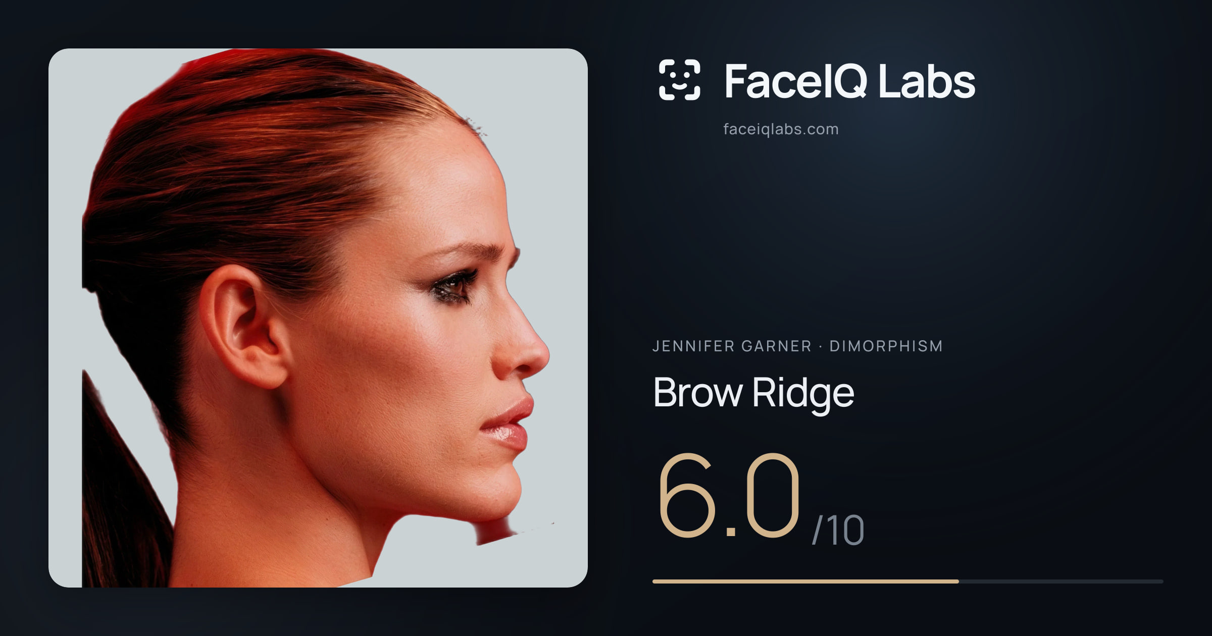 Jennifer Garner Brow Ridge: 6.0/10, drawn on the photo