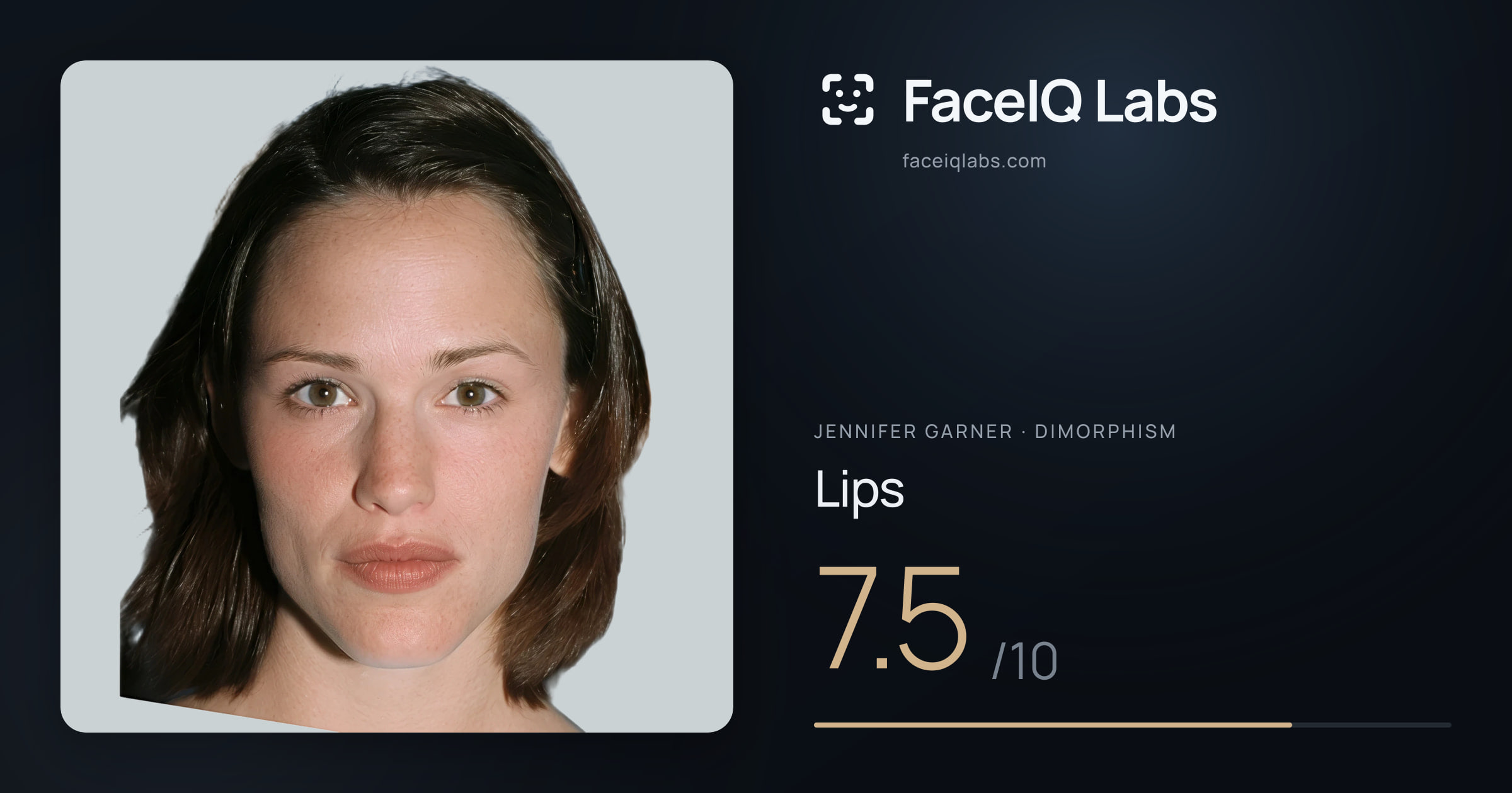 Jennifer Garner Lips: 7.5/10, drawn on the photo