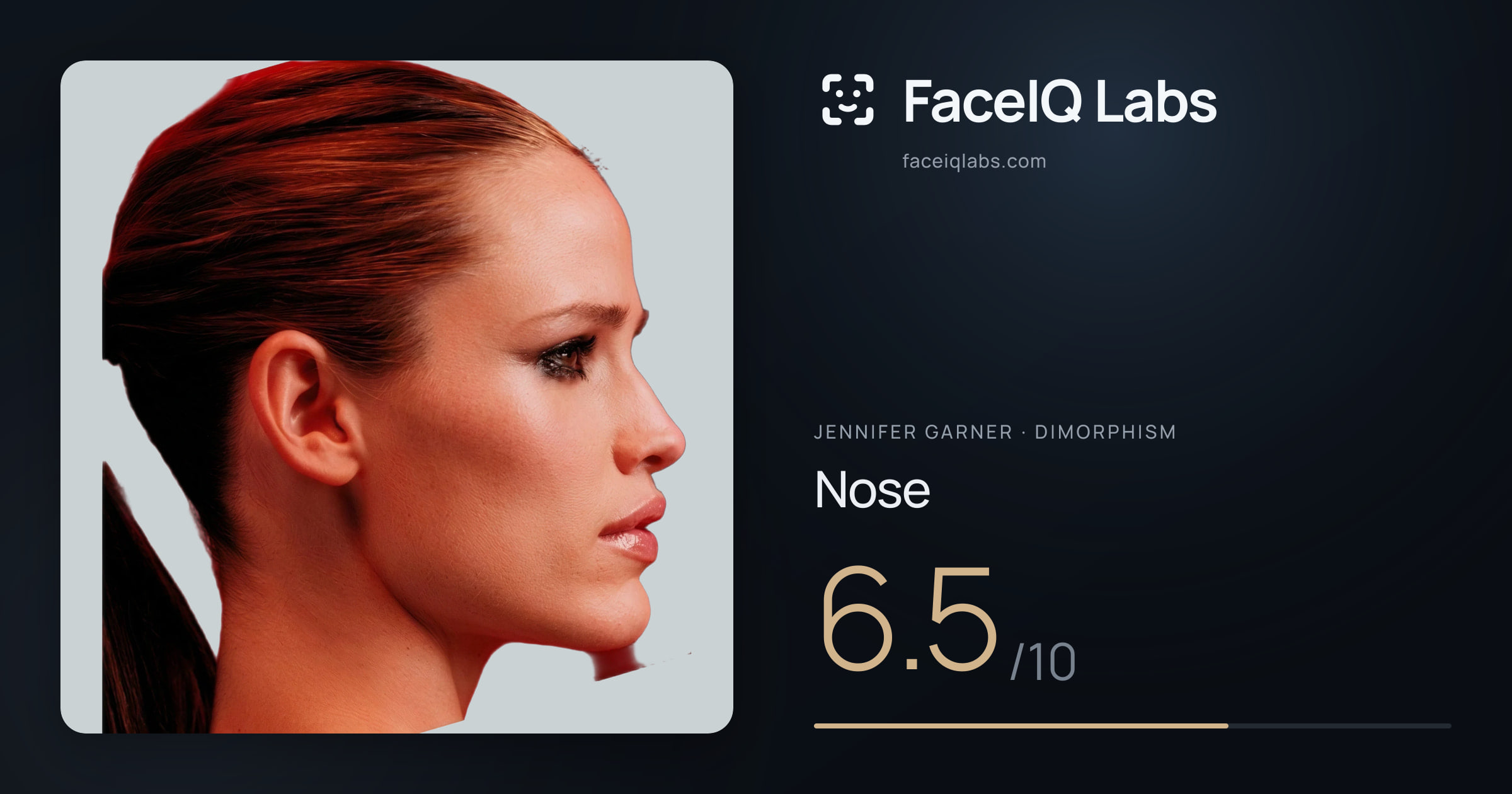 Jennifer Garner Nose: 6.5/10, drawn on the photo