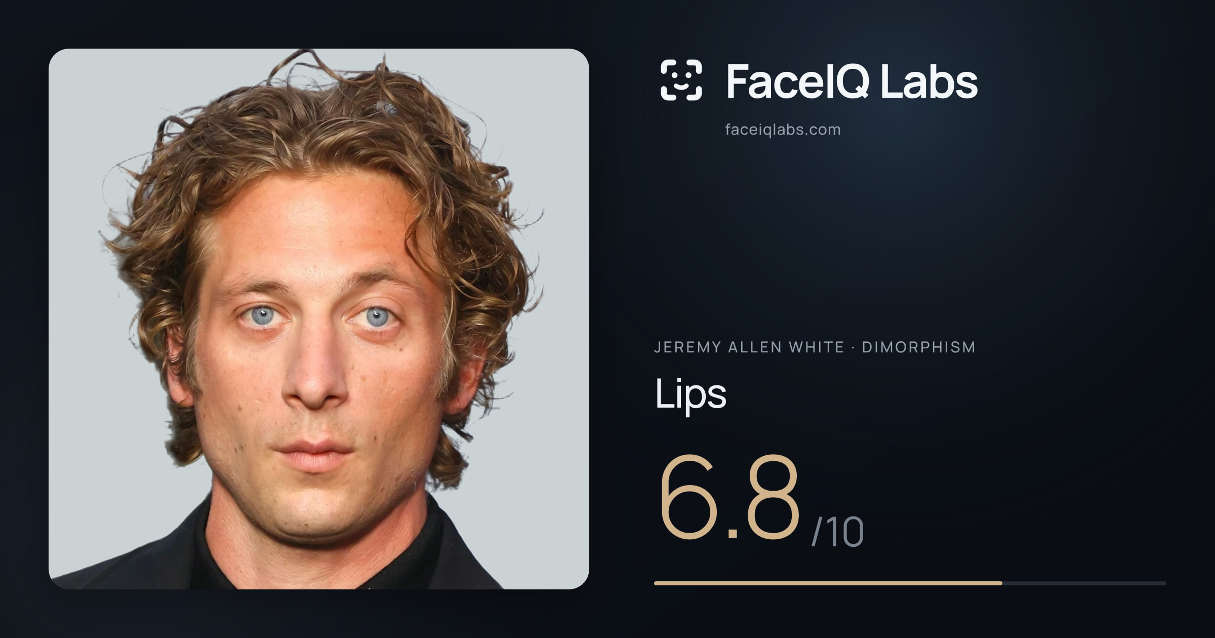 Jeremy Allen White Lips: 6.8/10, drawn on the photo