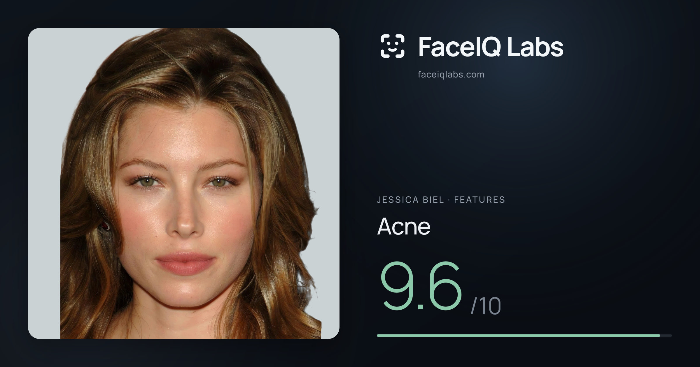 Jessica Biel Acne: 9.6/10, drawn on the photo
