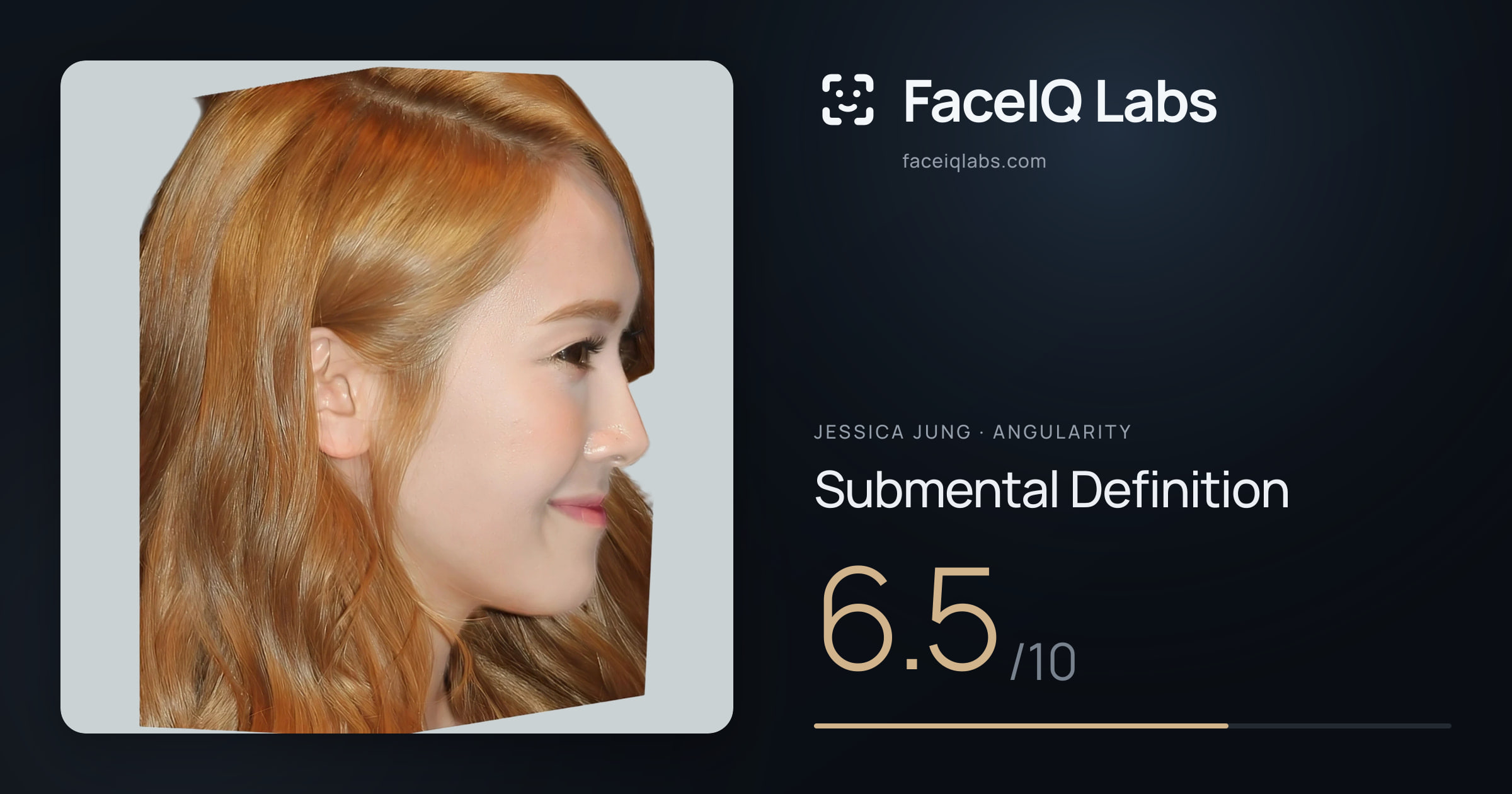 Jessica Jung Submental Definition: 6.5/10, drawn on the photo
