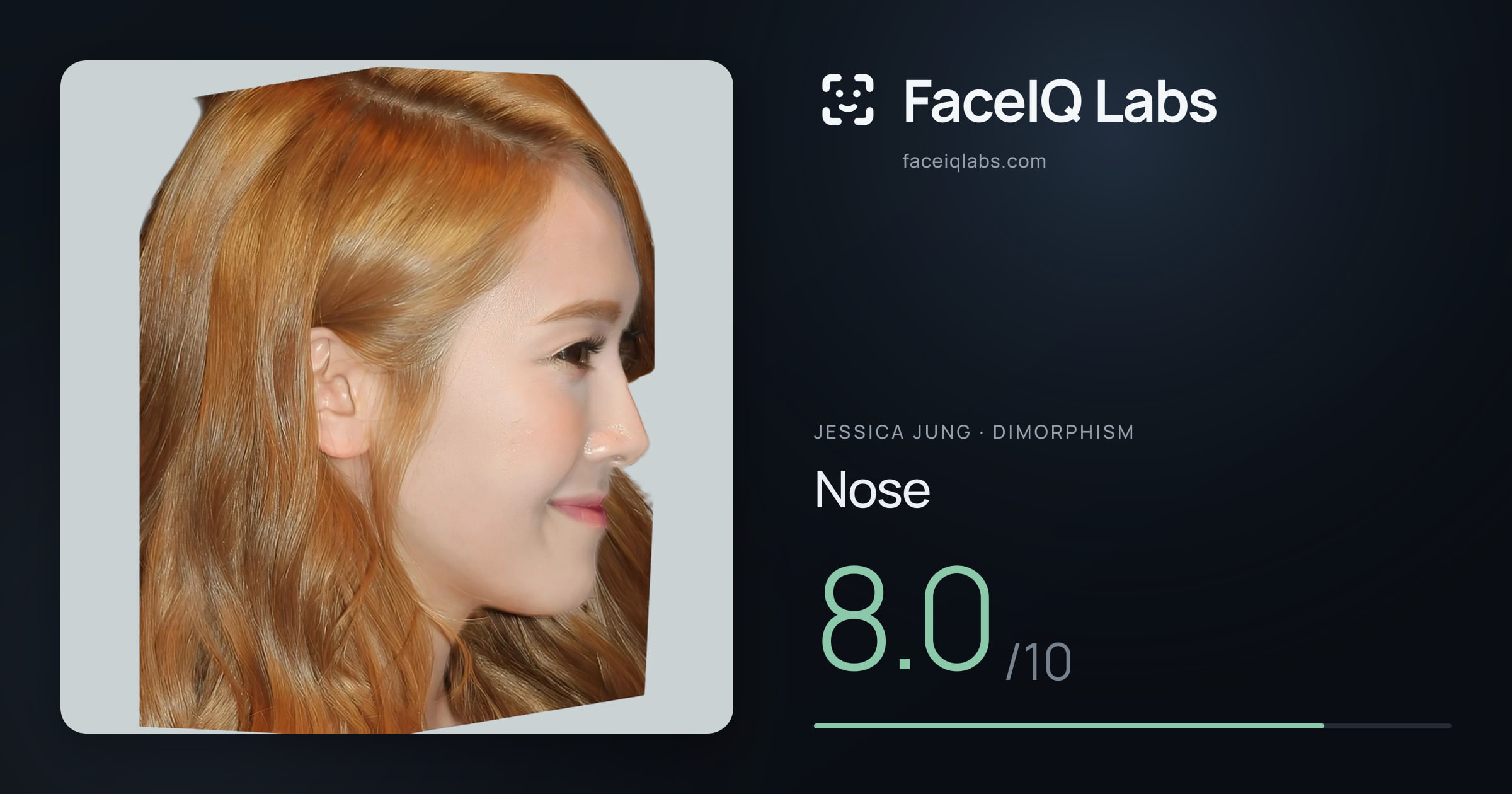 Jessica Jung Nose: 8.0/10, drawn on the photo