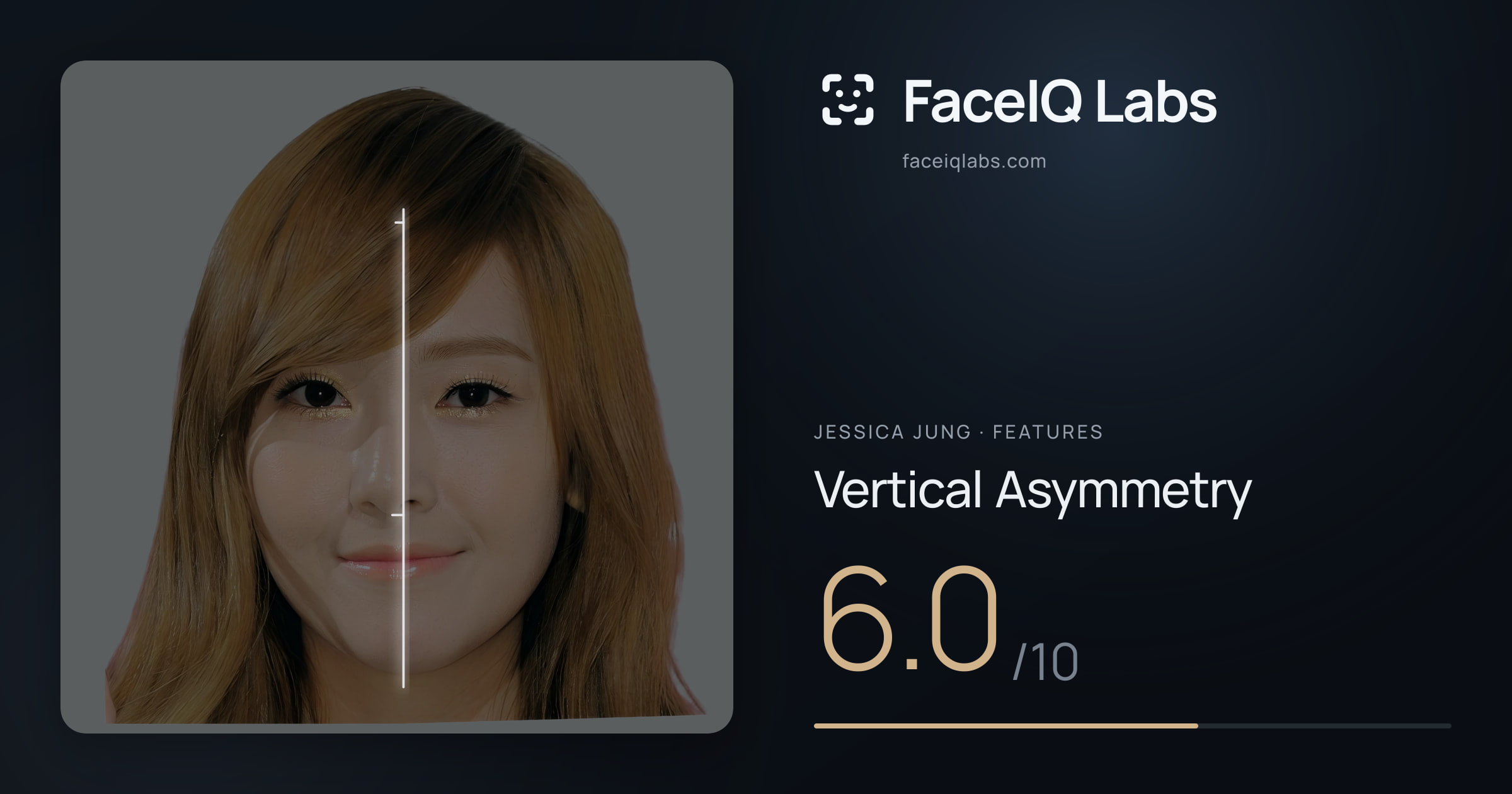 Jessica Jung Vertical Asymmetry: 6.0/10, drawn on the photo