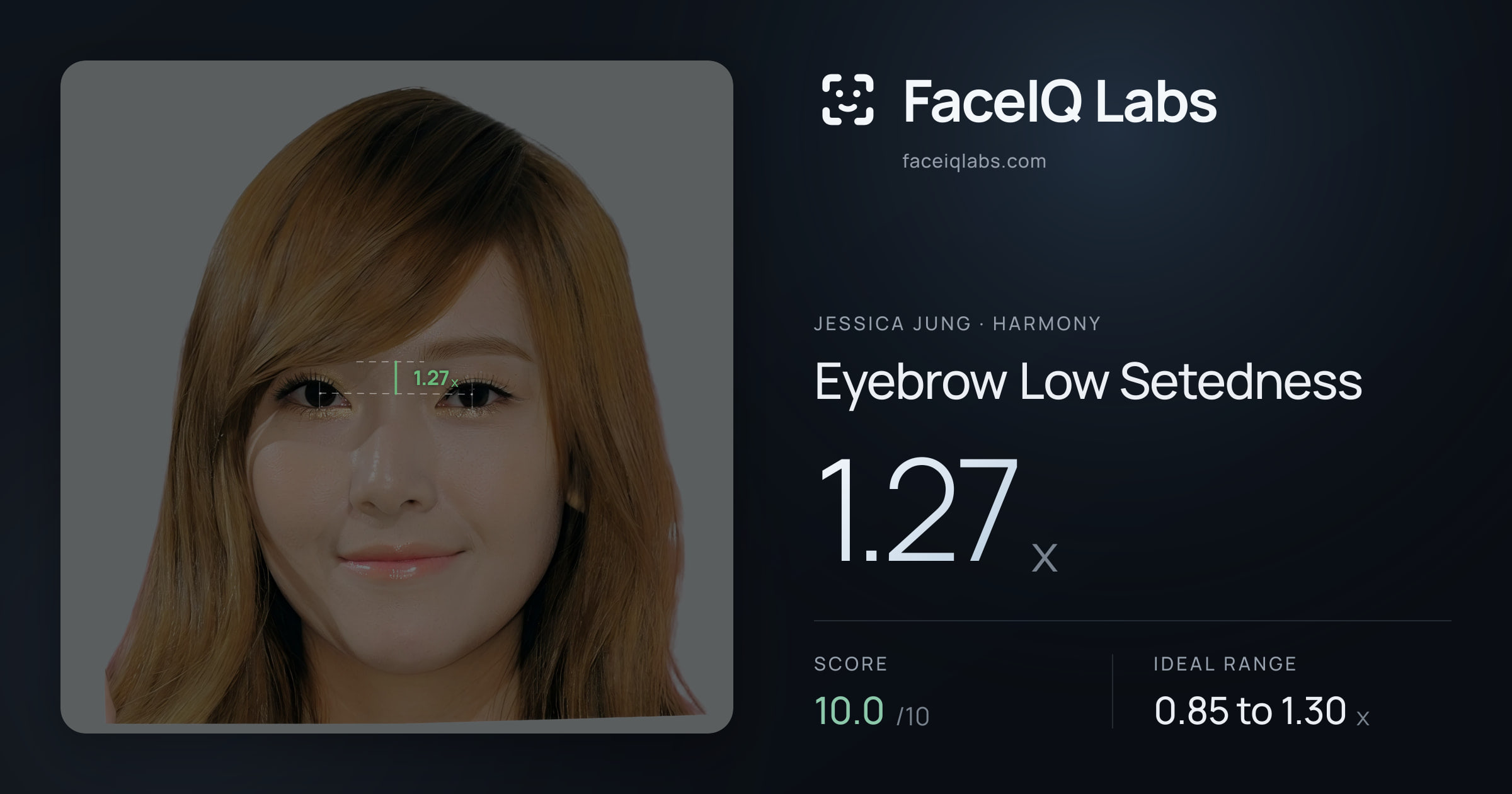 Jessica Jung Eyebrow Low Setedness: 1.27x, drawn on the photo