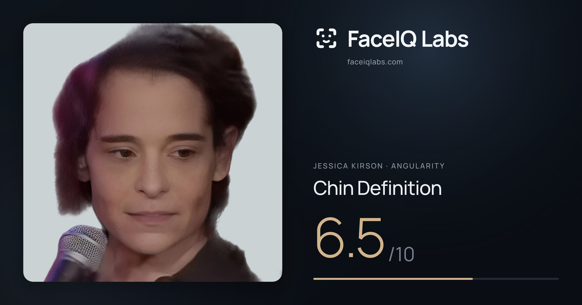 Jessica Kirson Chin Definition: 6.5/10, drawn on the photo