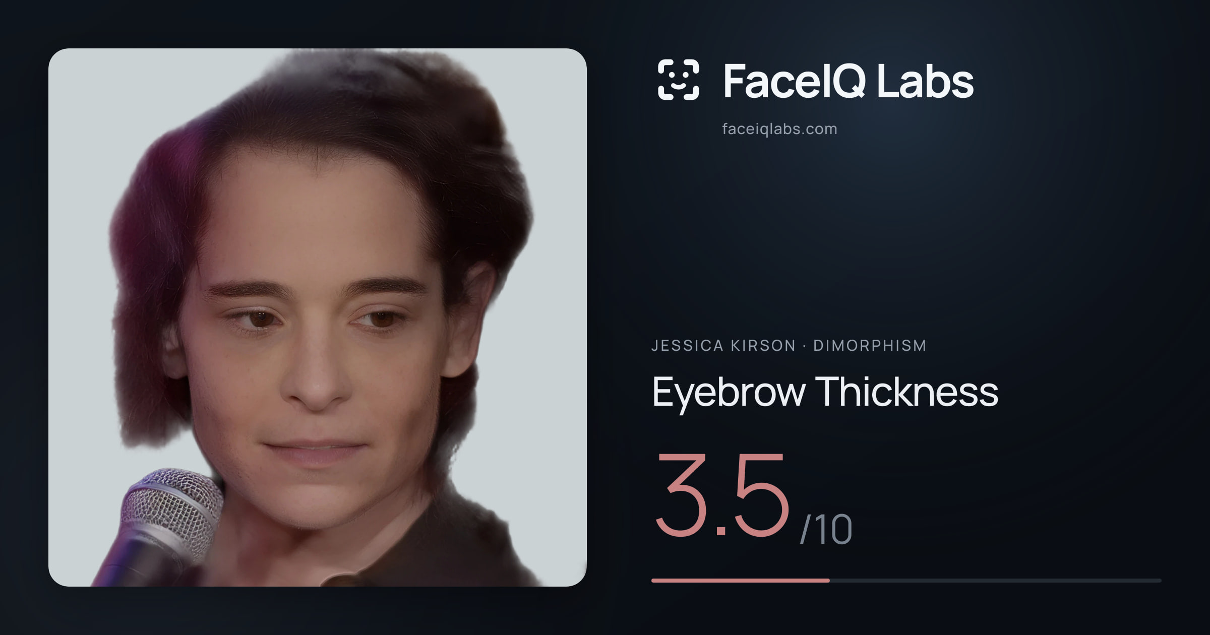 Jessica Kirson Eyebrow Thickness: 3.5/10, drawn on the photo