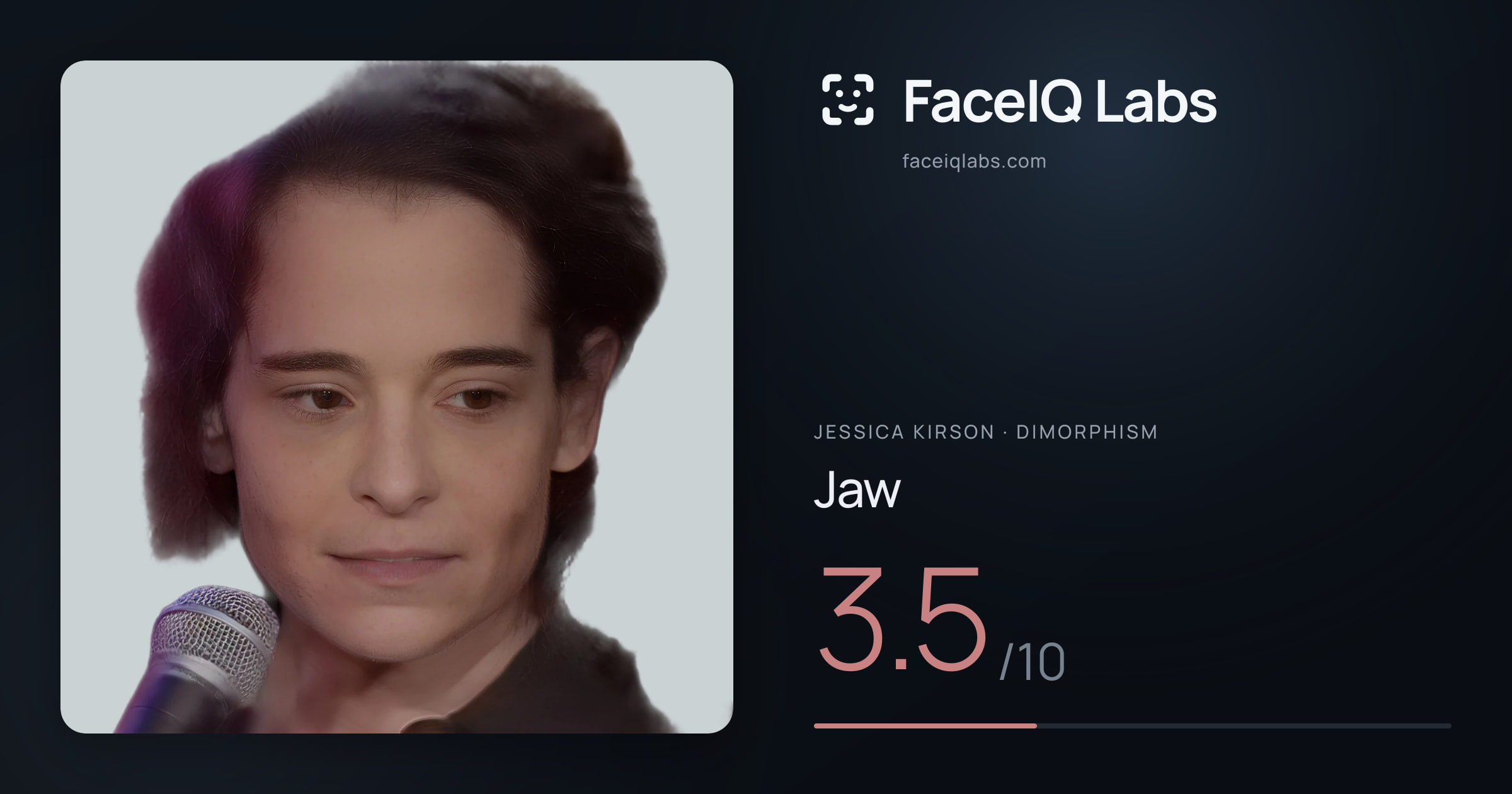 Jessica Kirson Jaw: 3.5/10, drawn on the photo