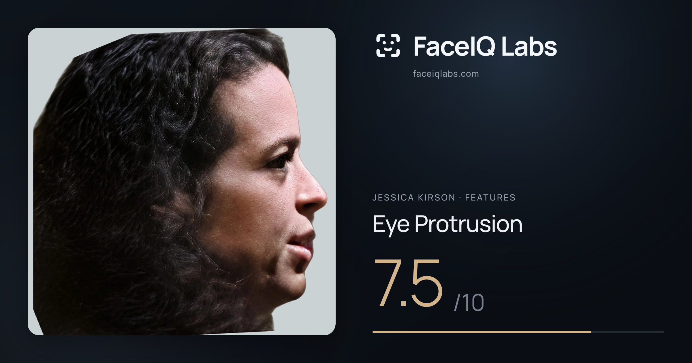 Jessica Kirson Eye Protrusion: 7.5/10, drawn on the photo