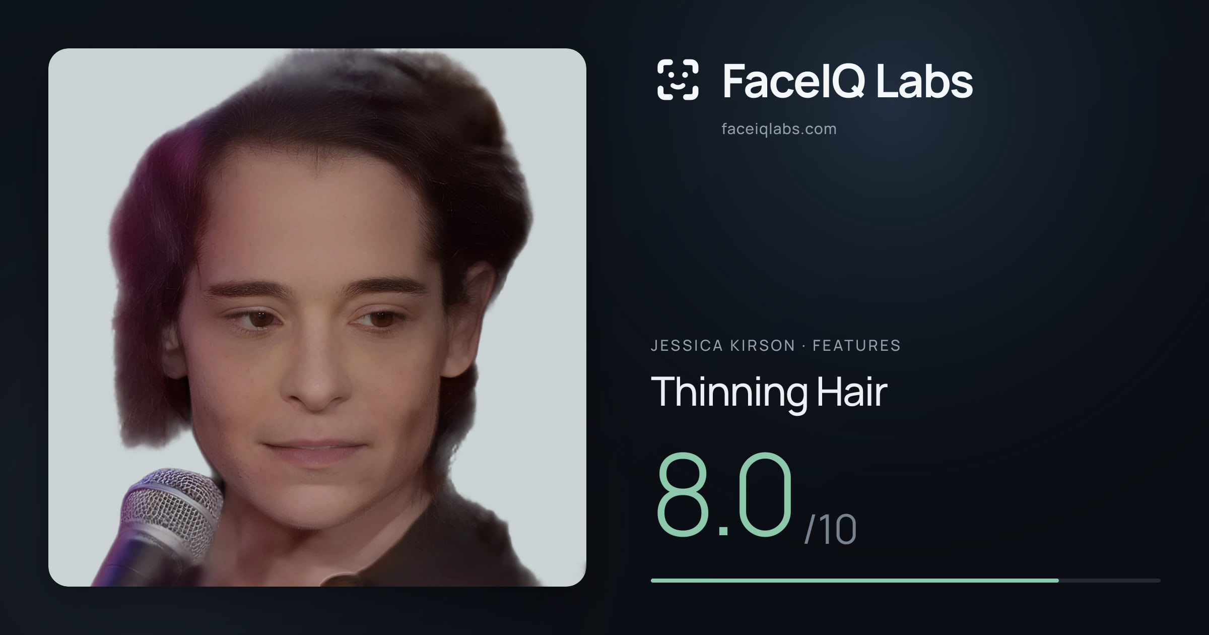 Jessica Kirson Thinning Hair: 8.0/10, drawn on the photo